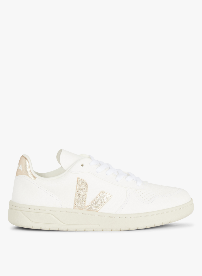VEJA White Leather low-top sneakers