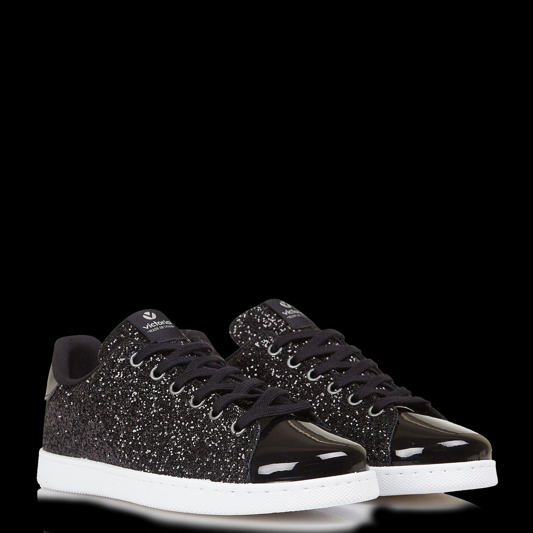 VICTORIA Black Low top glitter sneakers