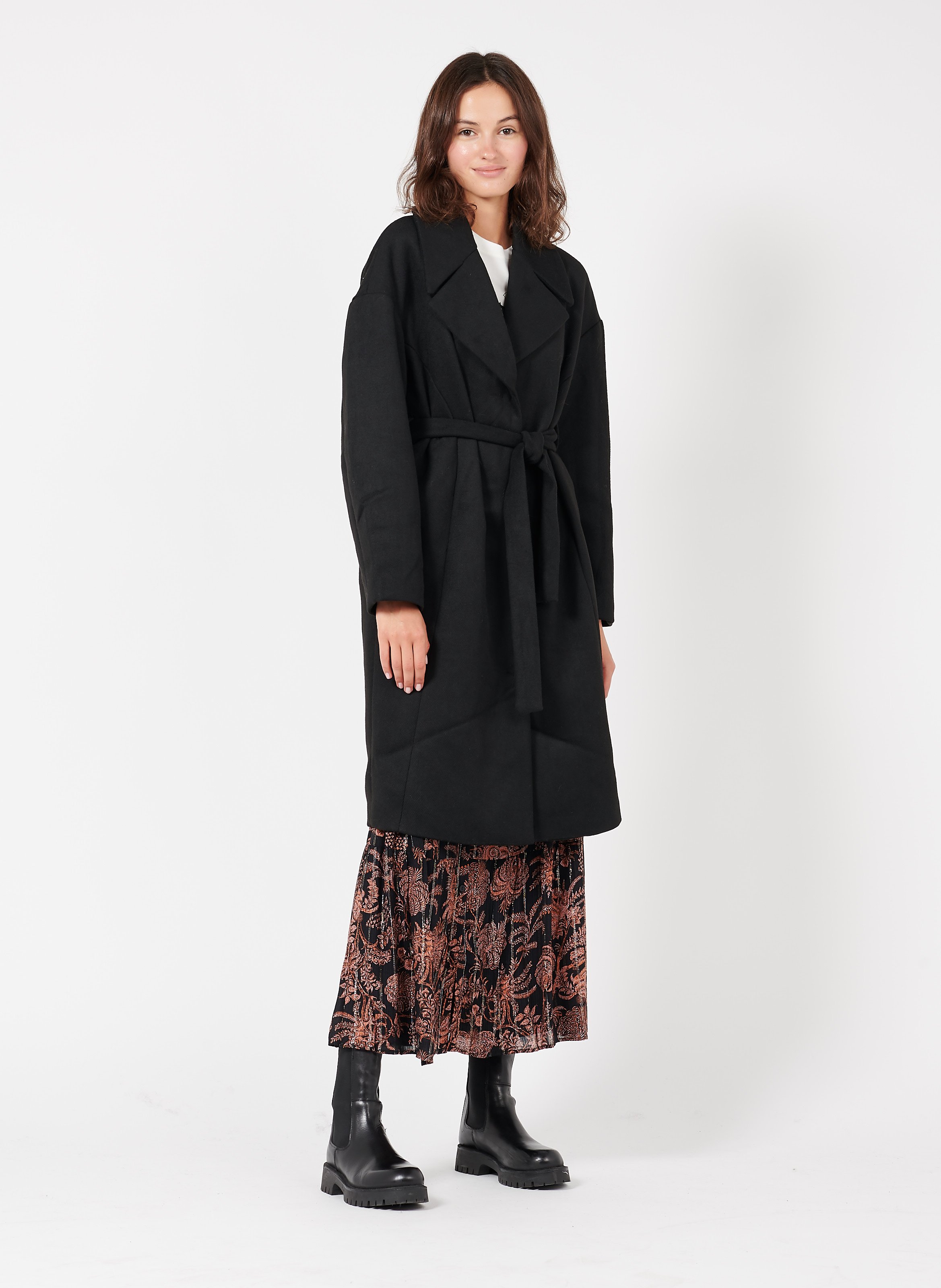 vila belted tailored coat