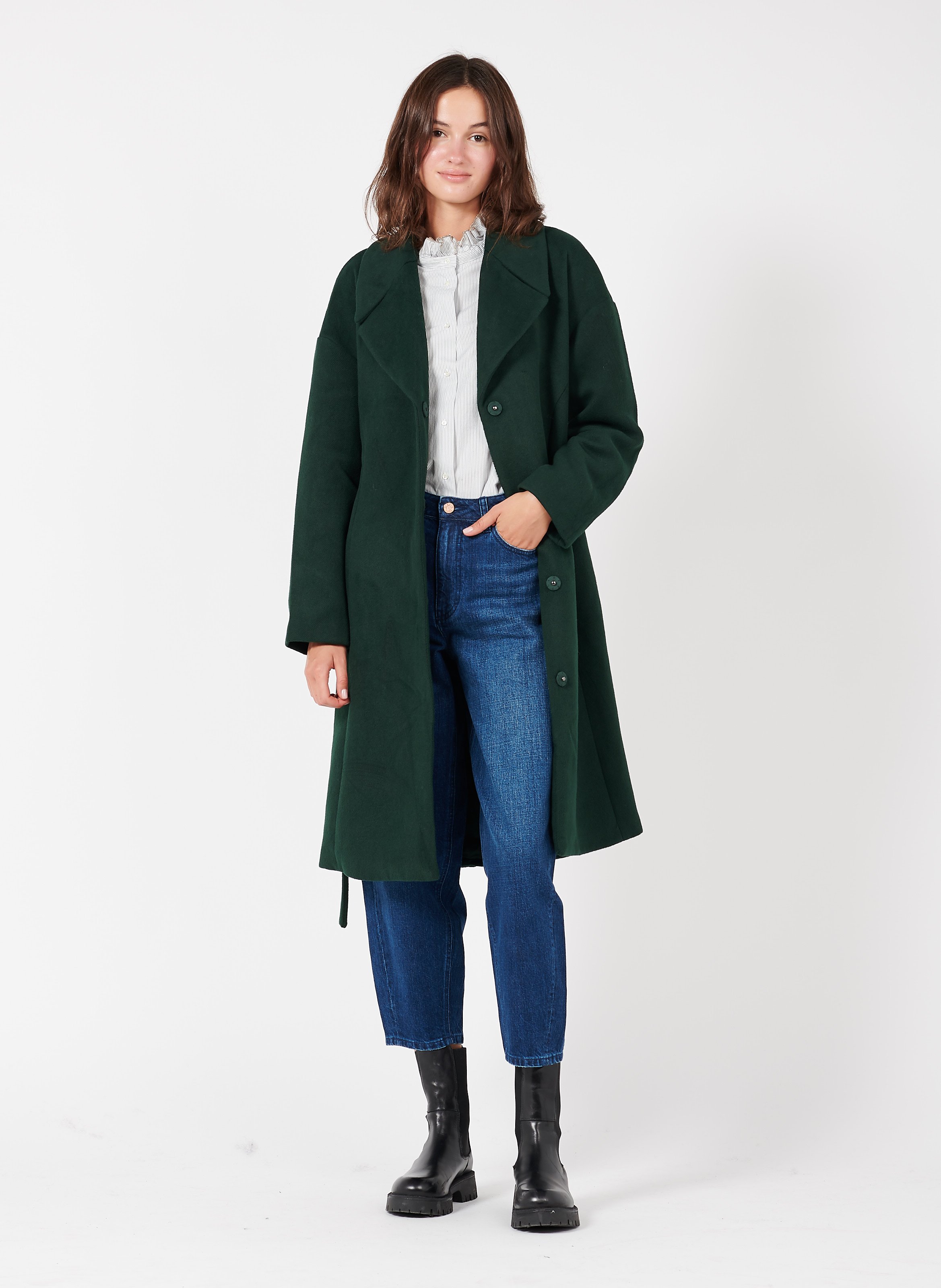vila belted tailored coat