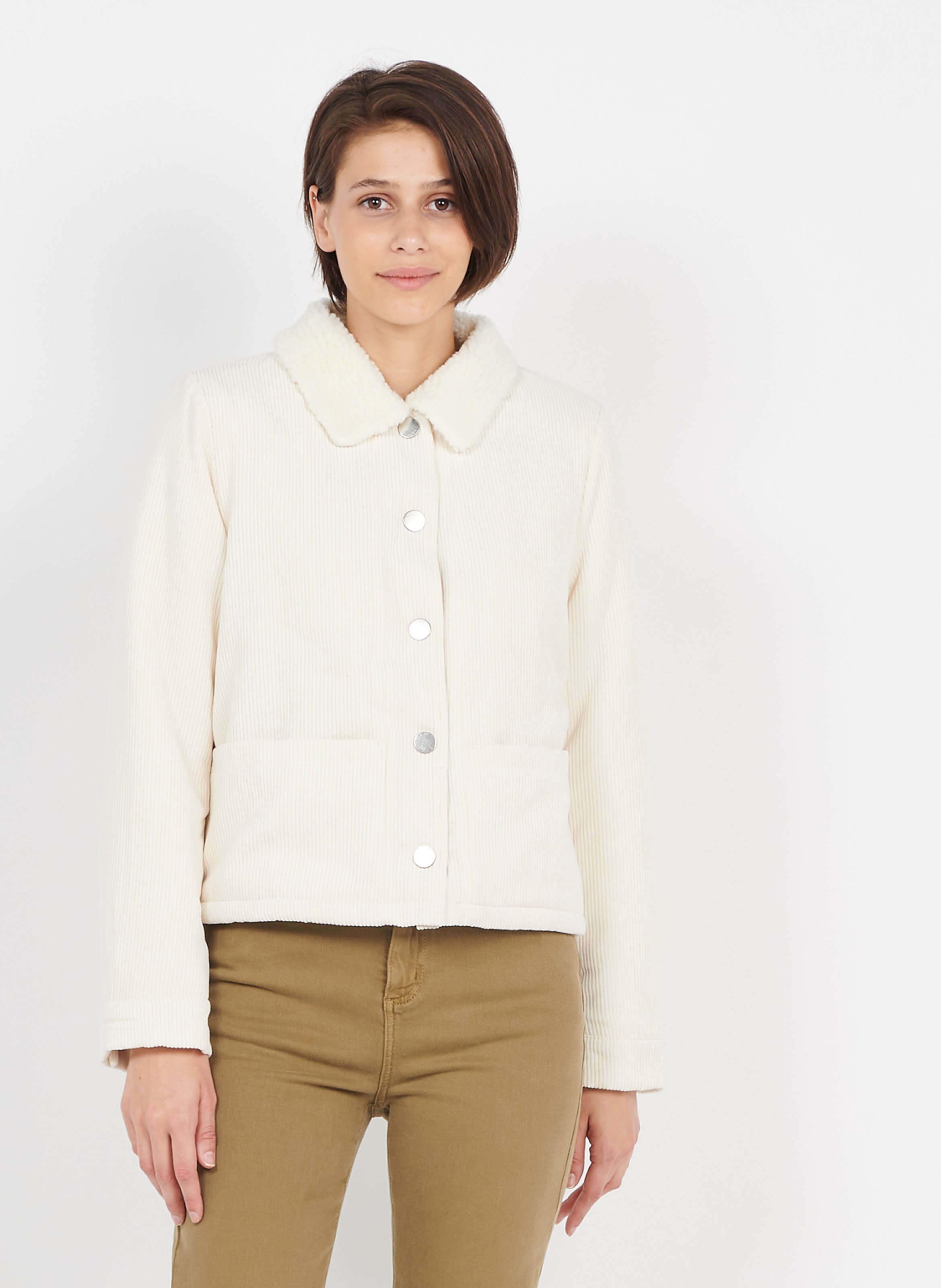 Corduroy Jacket With Classic Collar 