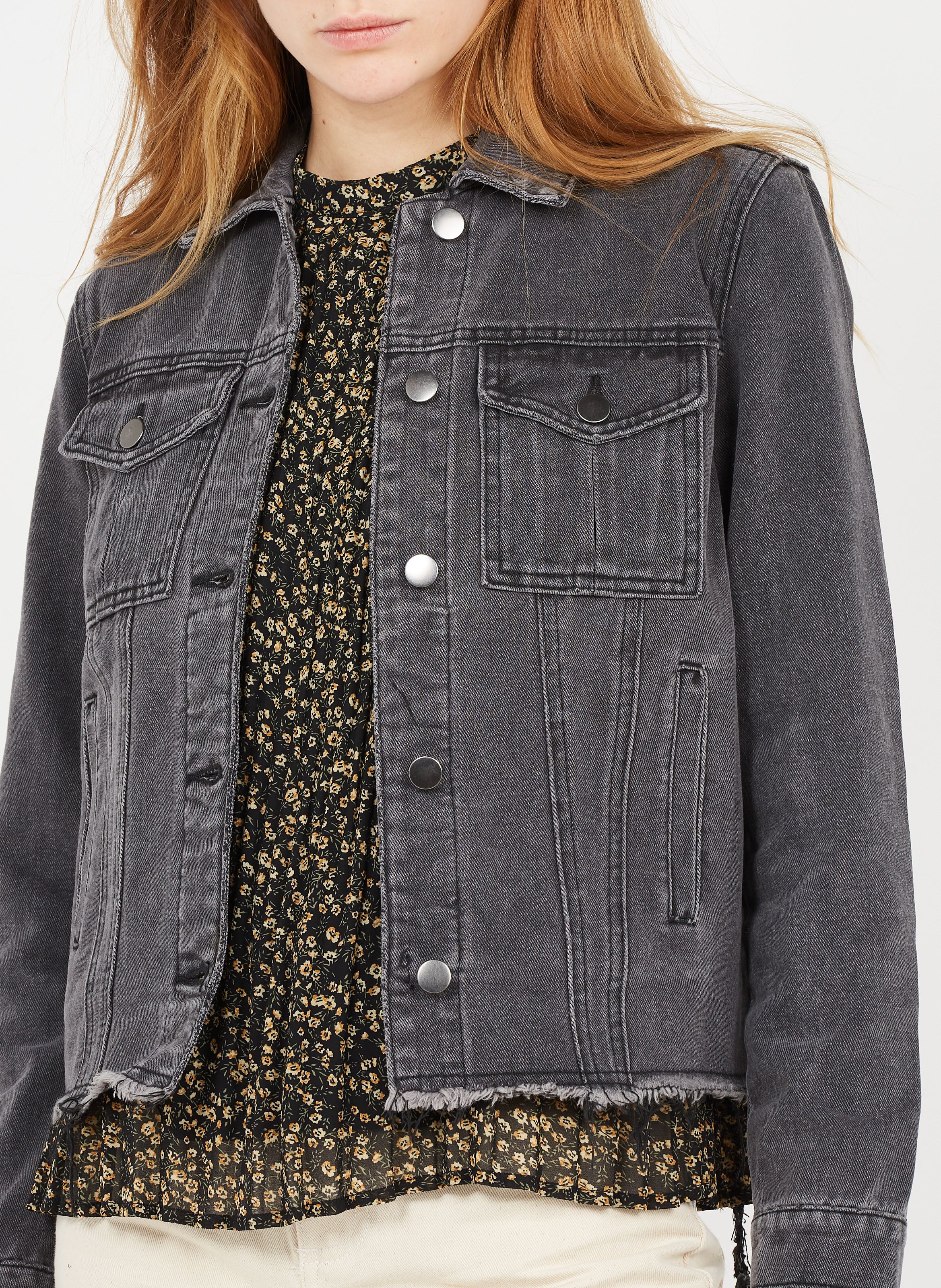 dark grey denim jacket womens