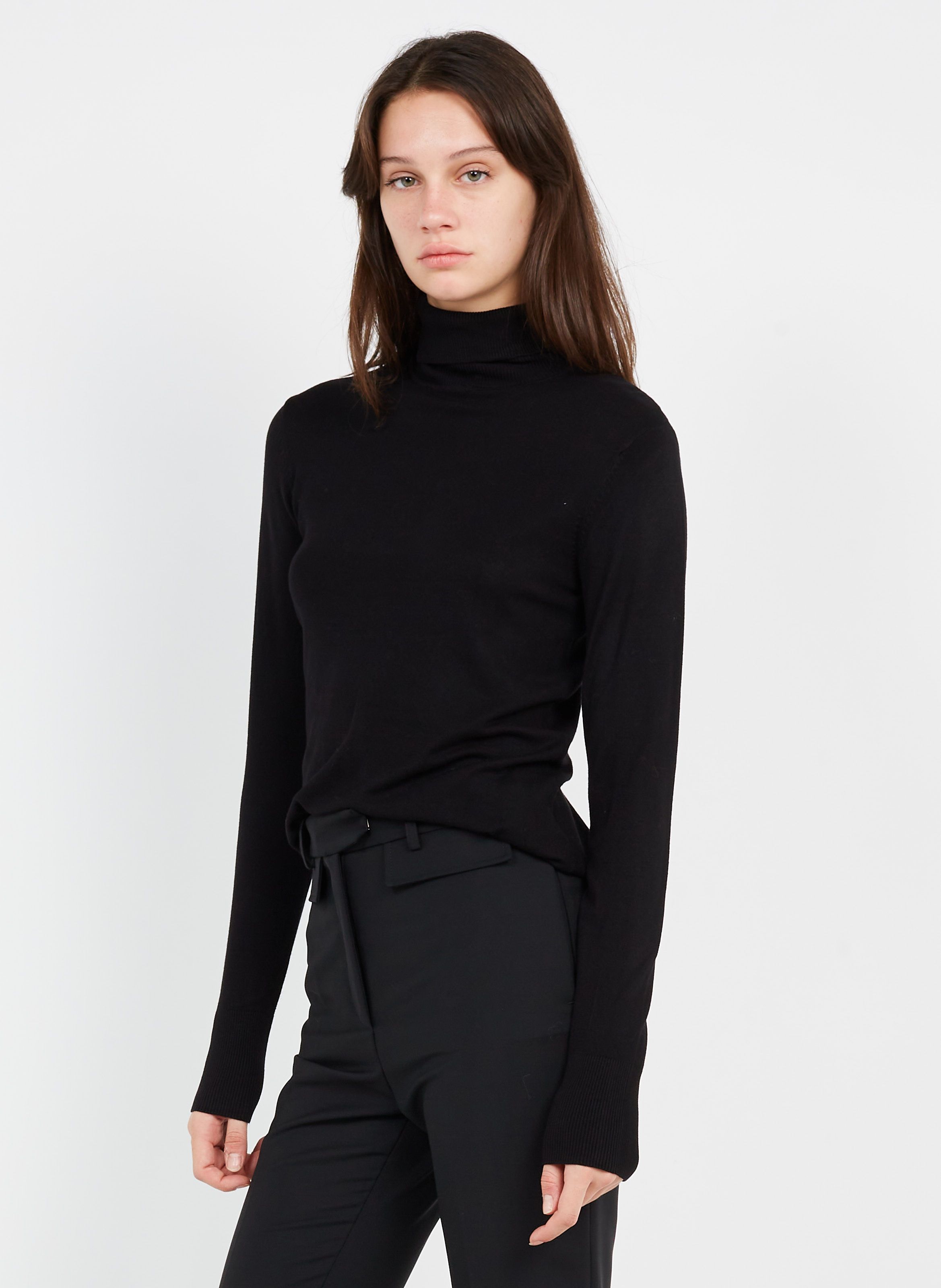 Fine knit Polo Neck Jumper Black Vila Women Place des Tendances