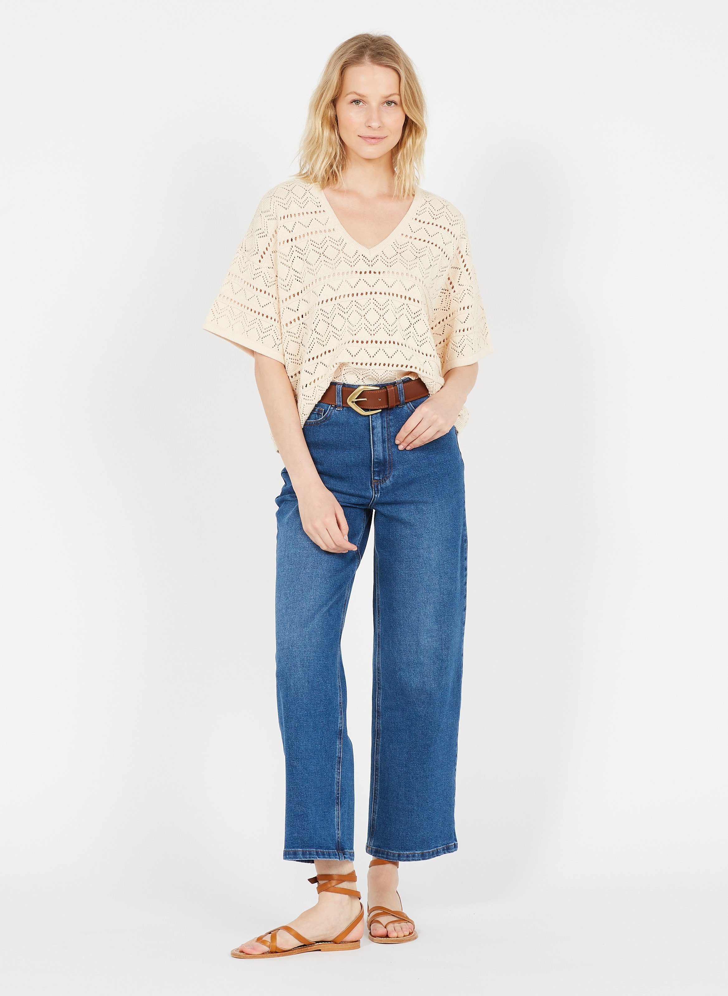 High-rise Wide-leg Jeans Medium Blue Denim Vila - Women | Place des  Tendances