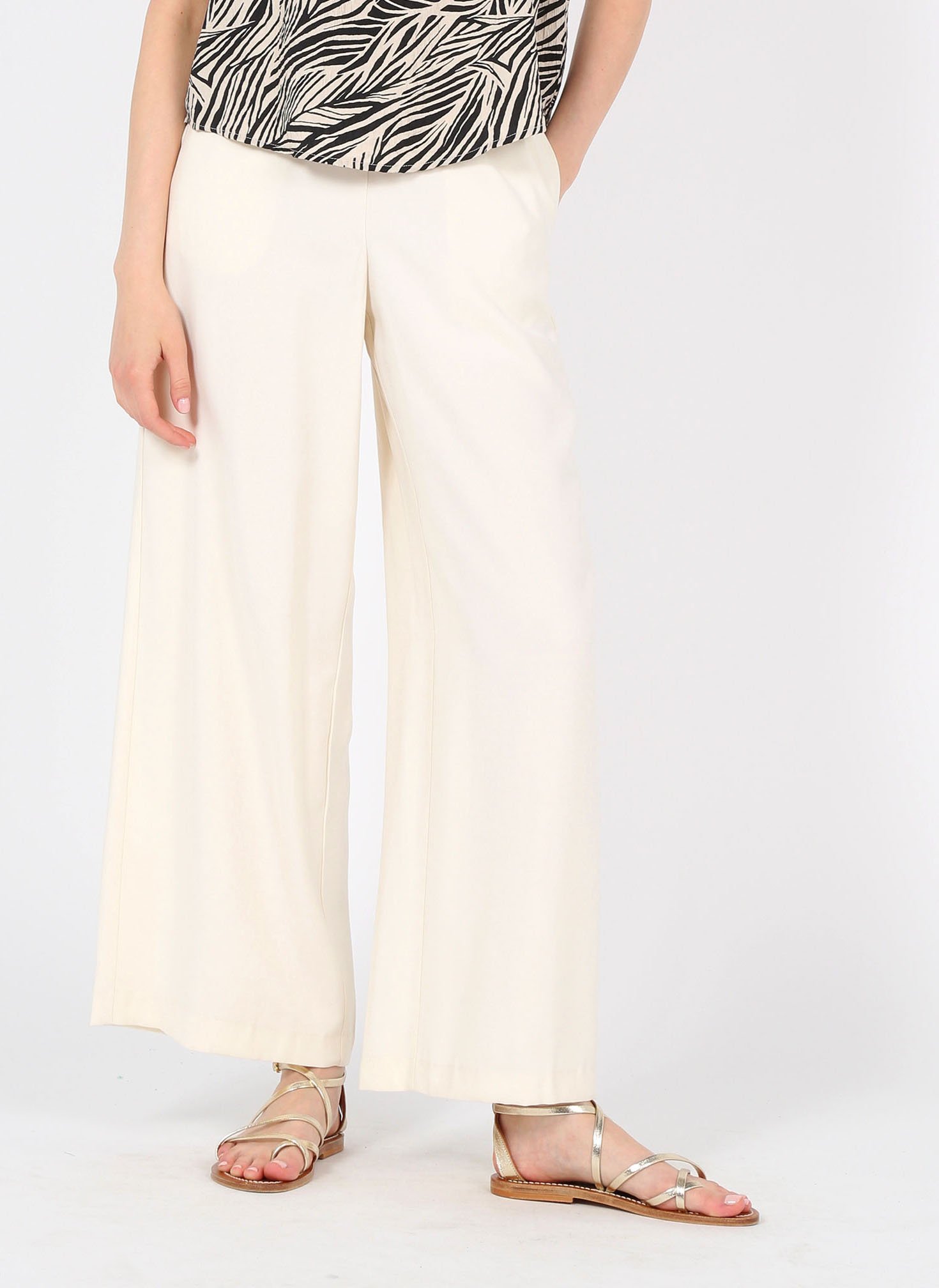 High-waisted Wide-leg Pants Birch Vila 