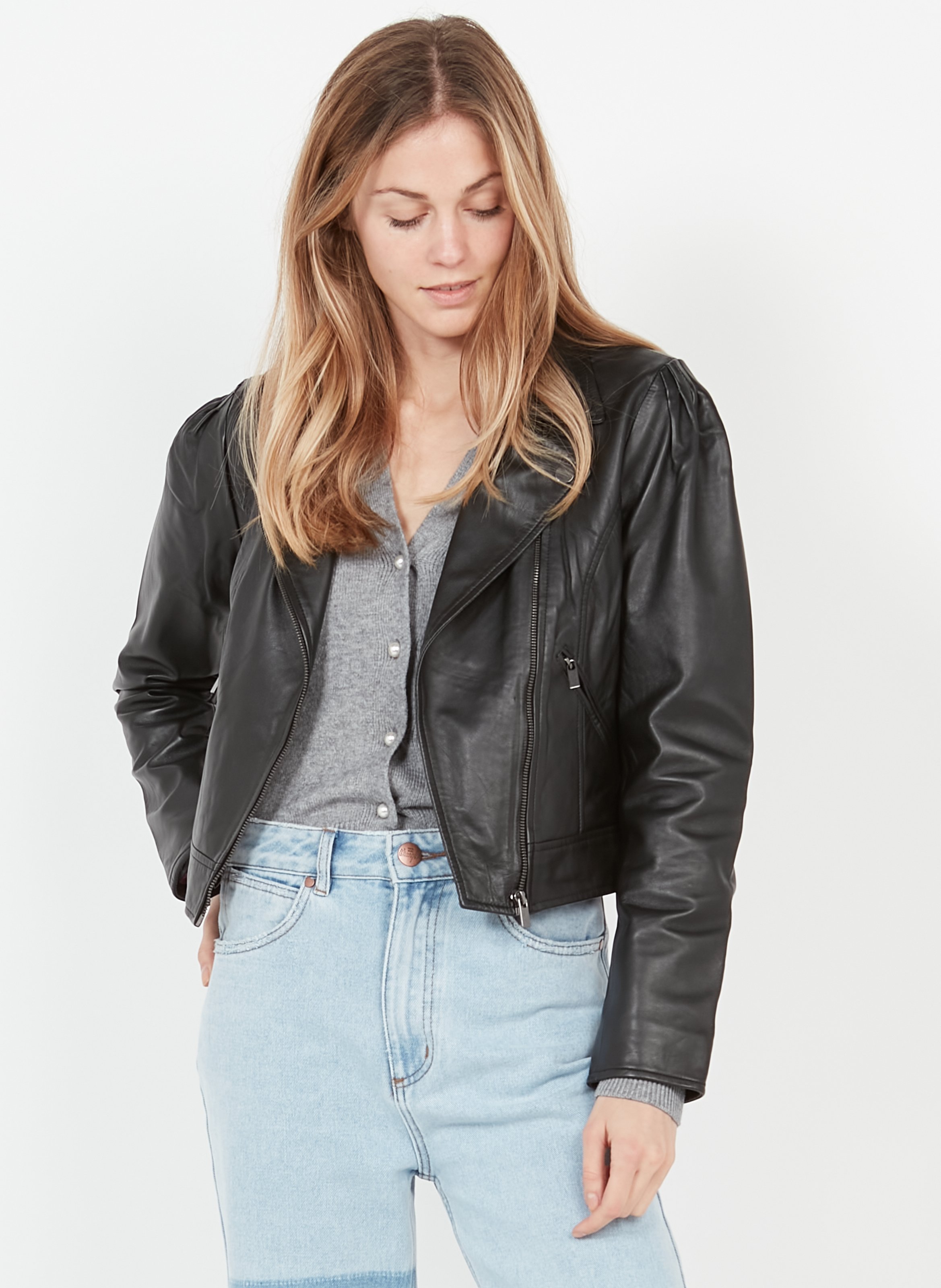 vila leather jacket