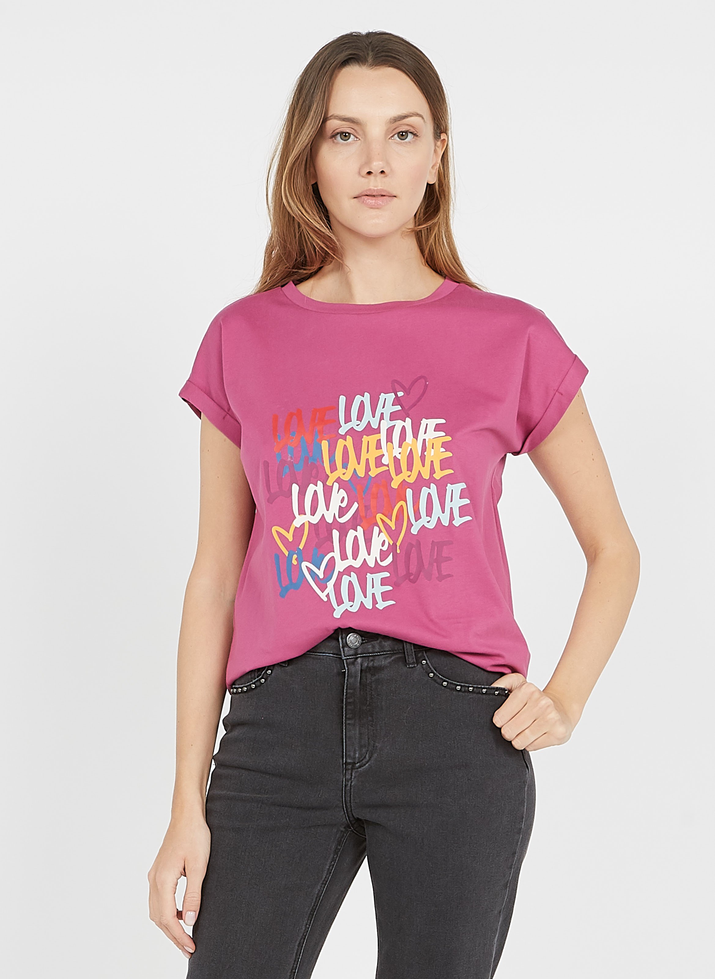 Screen Print Magenta Haze Vila - Women 