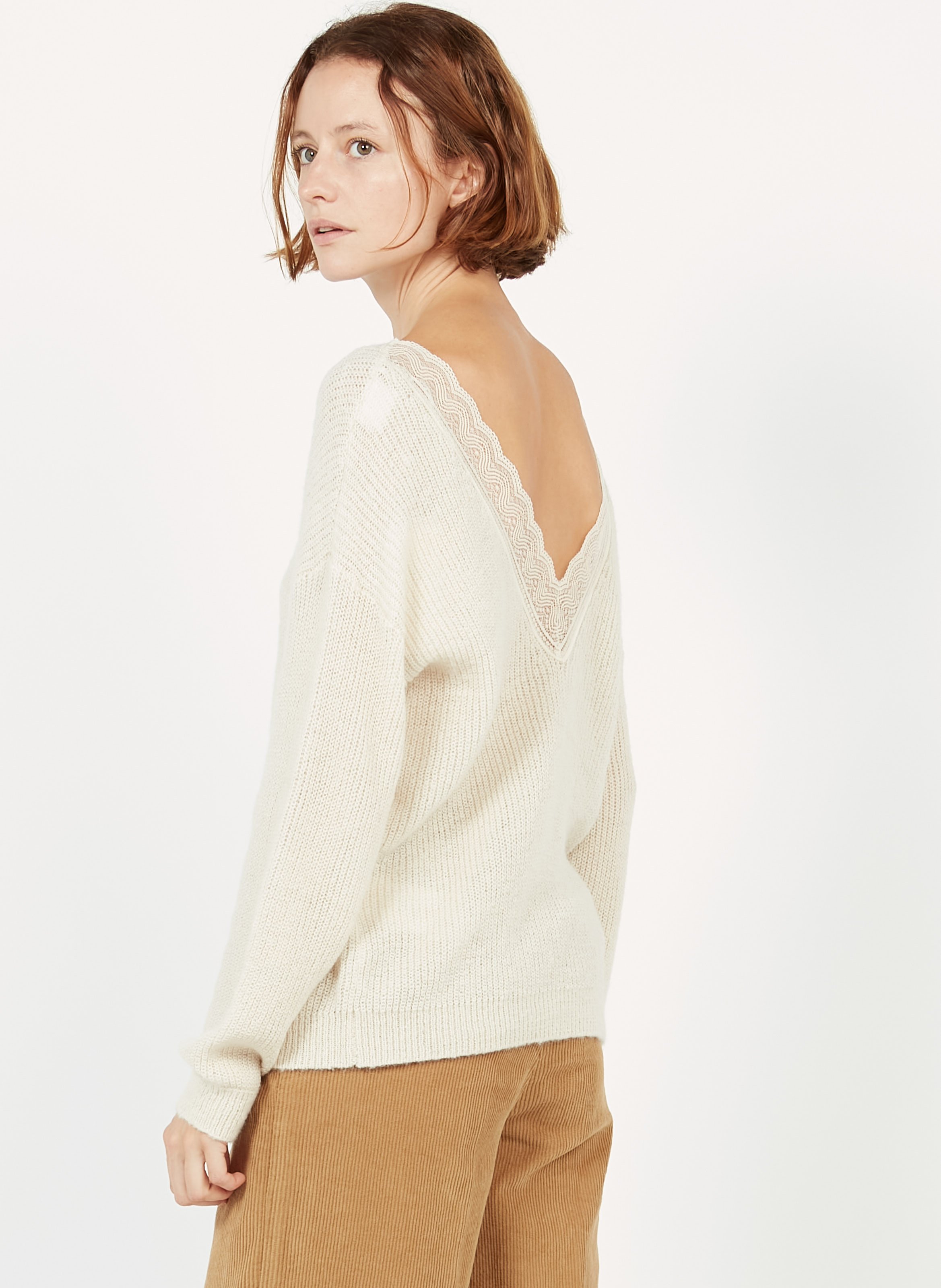 low cut back sweater