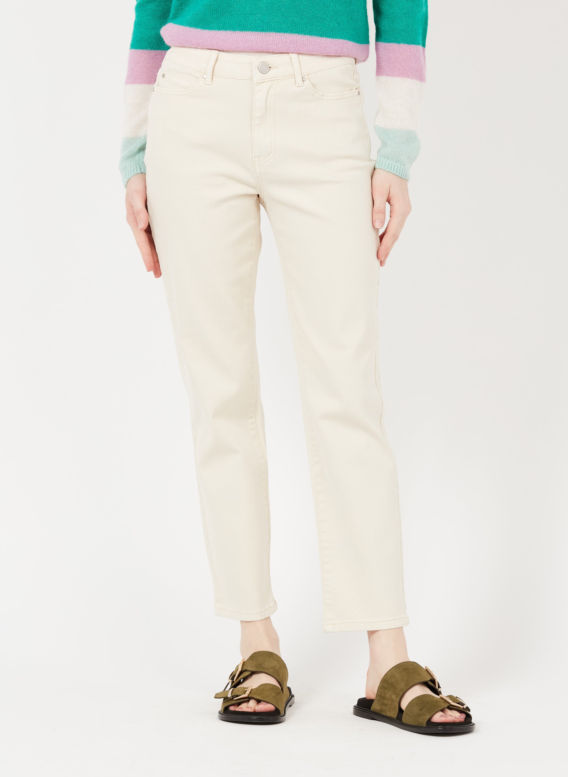 Straight Faded Stretch Cotton Jeans Birch Vila - Women | Place des Tendances