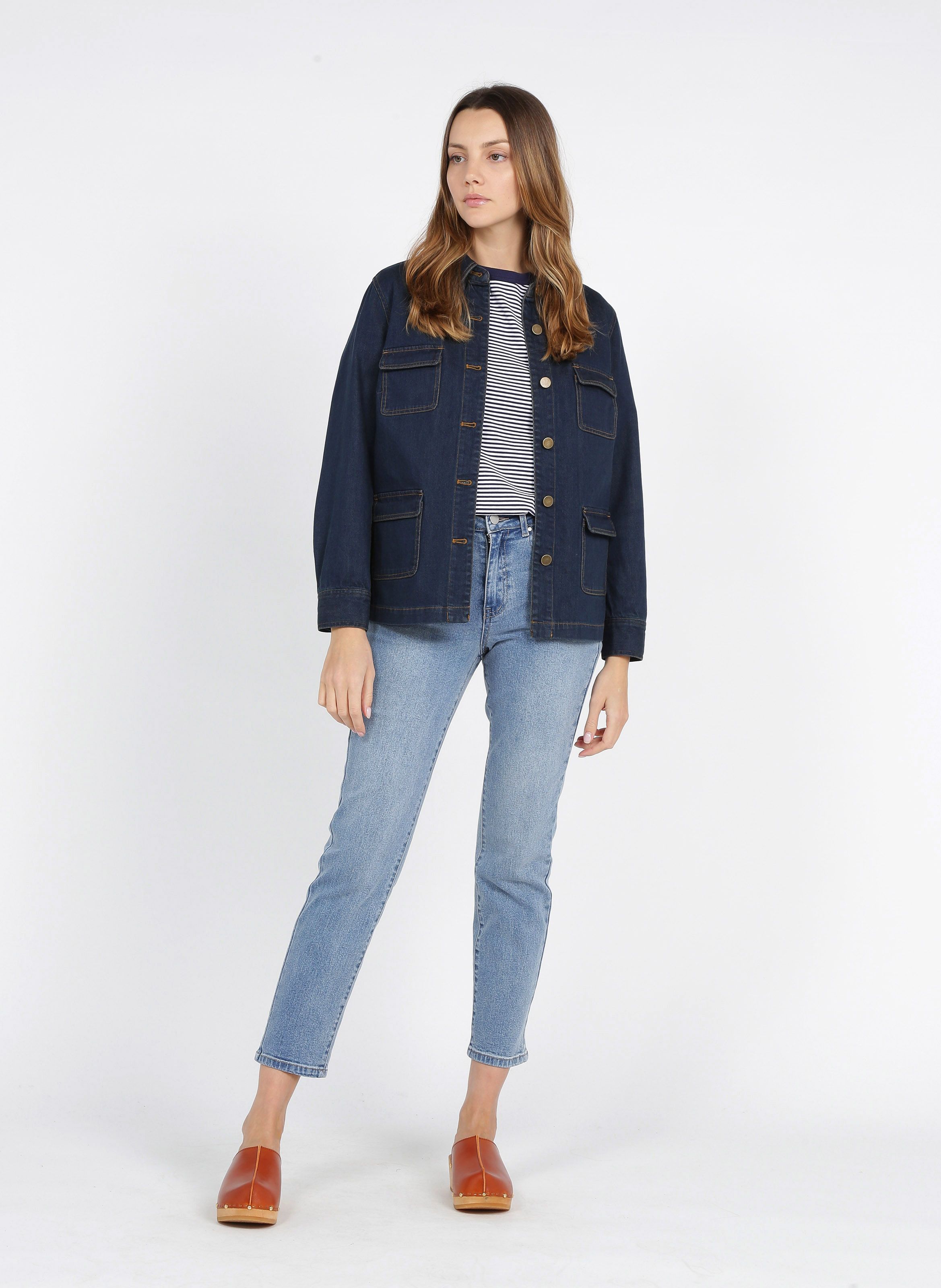 jean jacket with cotton collar