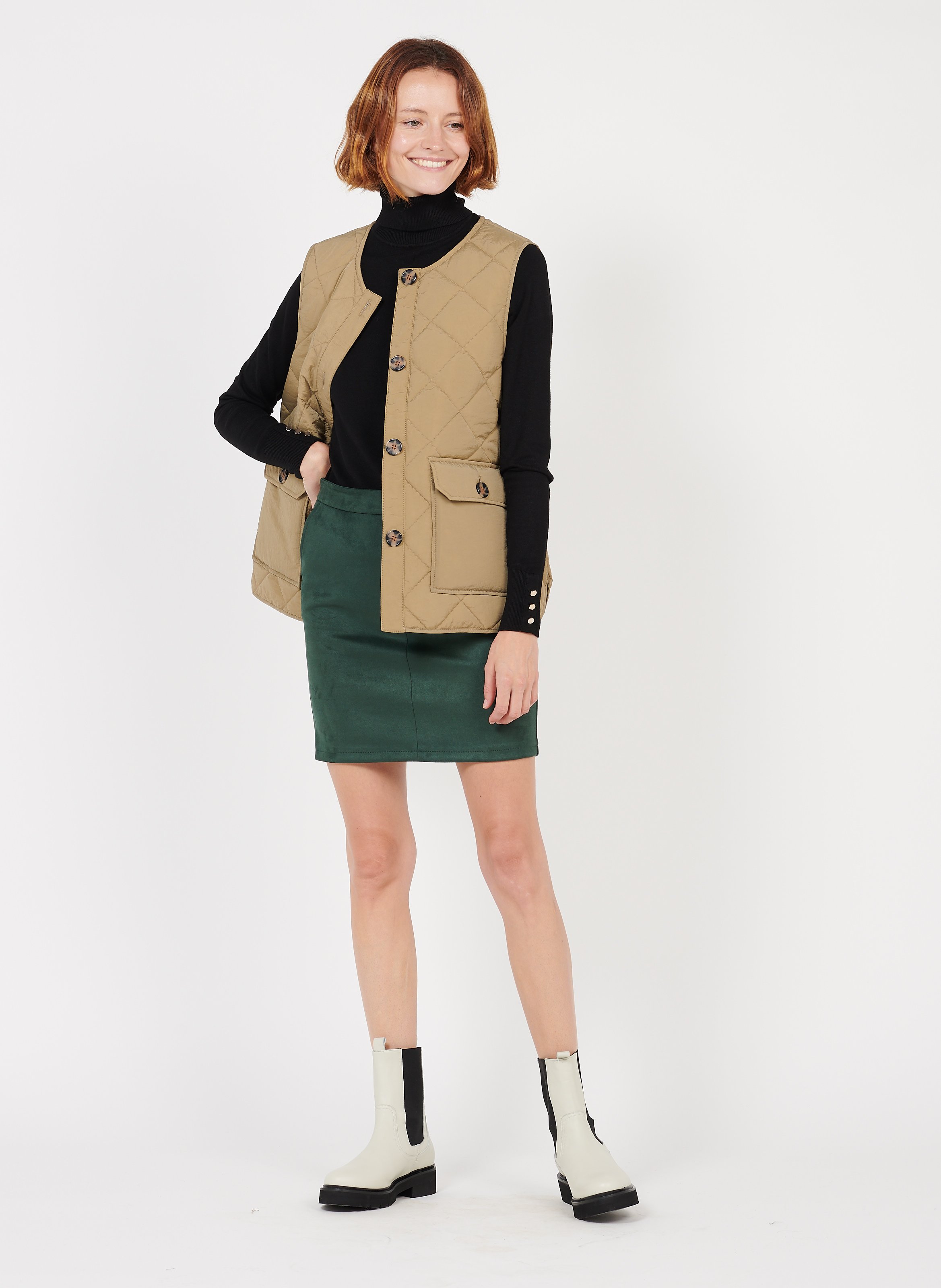 suede effect skirt