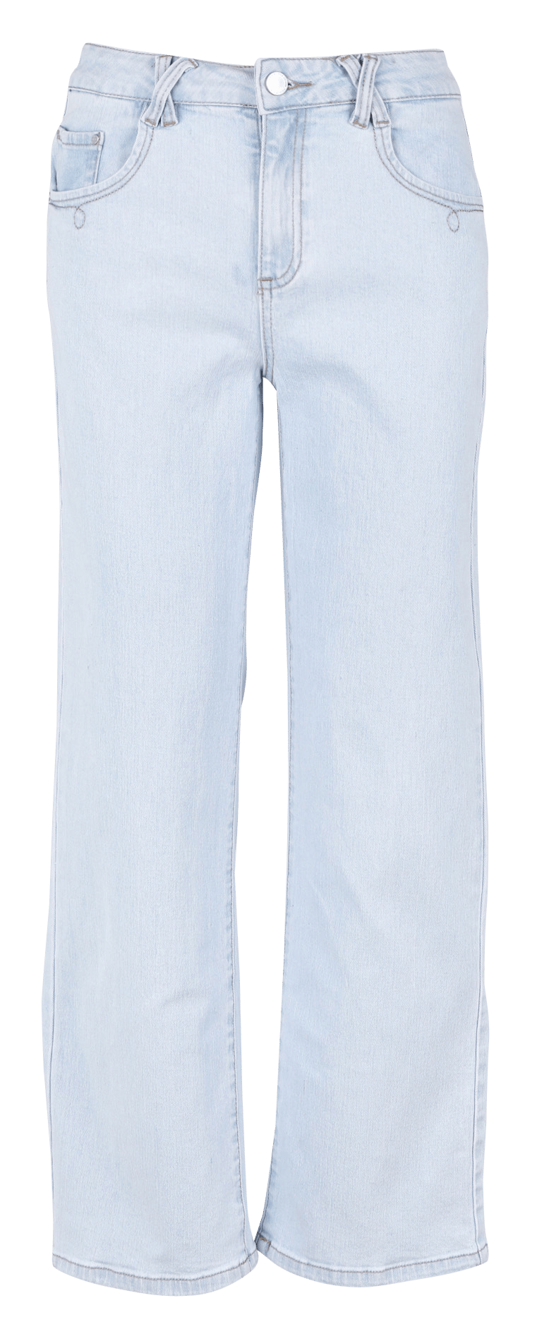 Wide-leg Stretch Cotton Jeans Light Blue Denim Vila - Women | Place des  Tendances