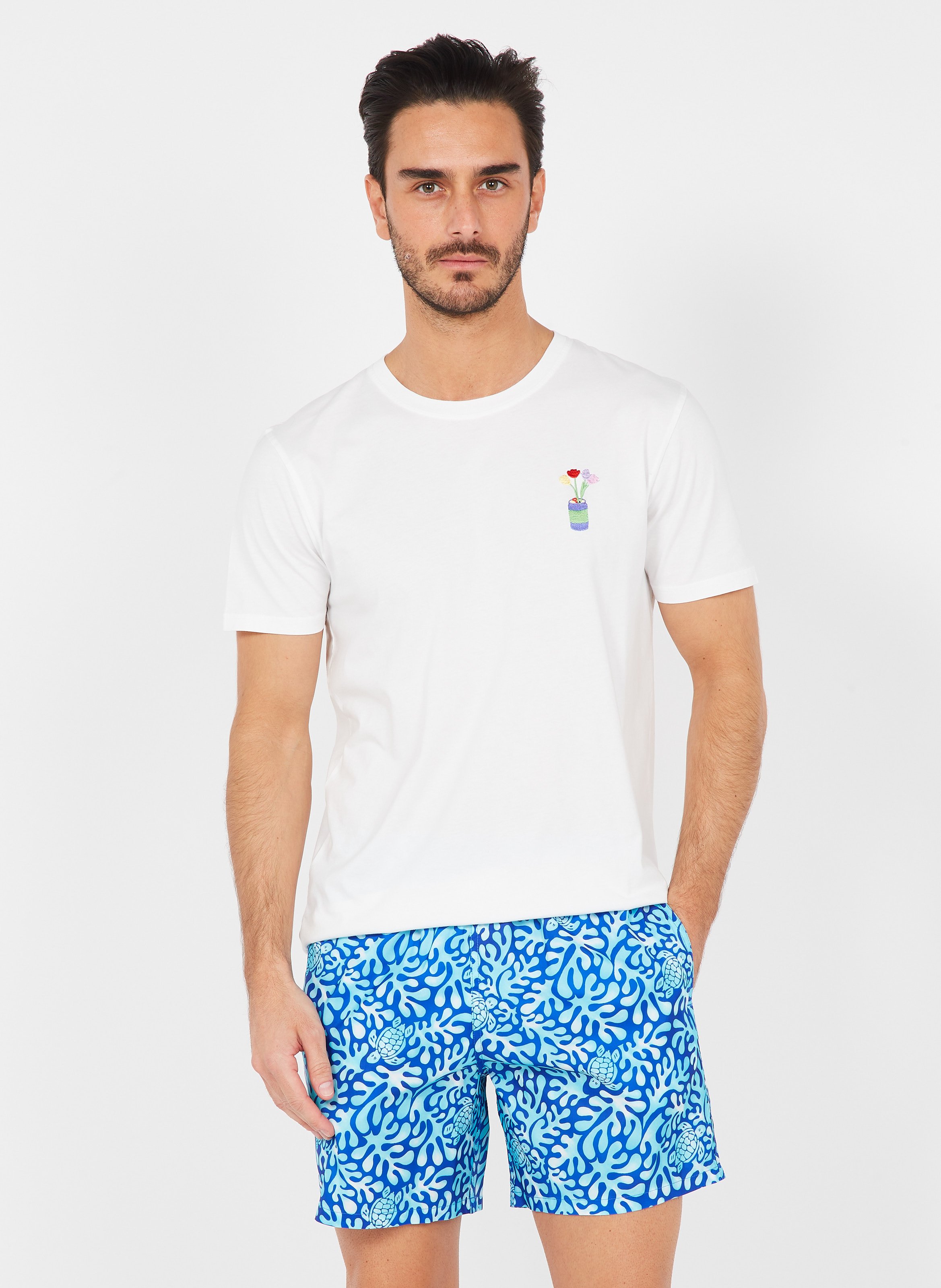 Sale Printed Swim Shorts Bleu De Mer 