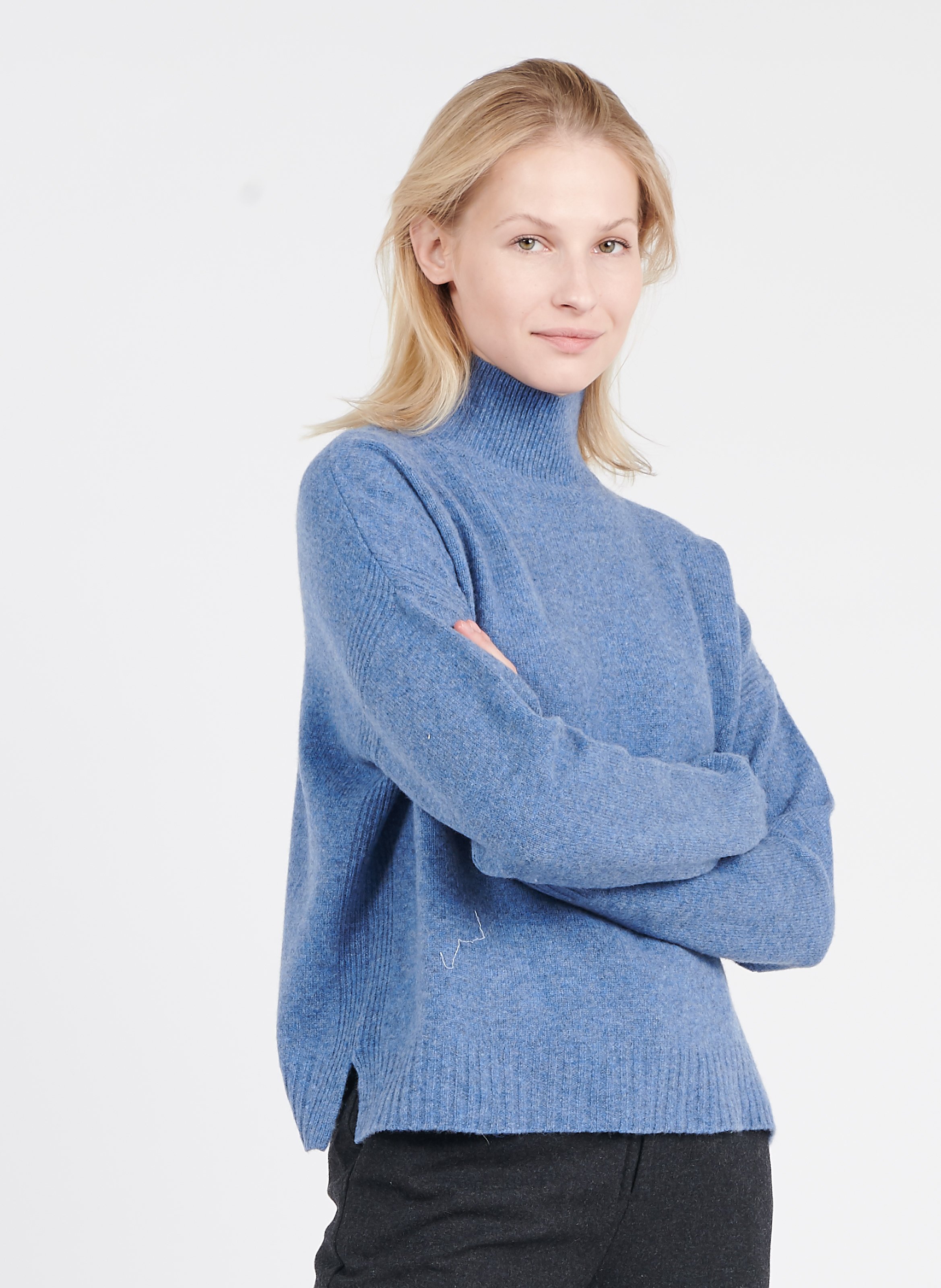 pale blue sweater
