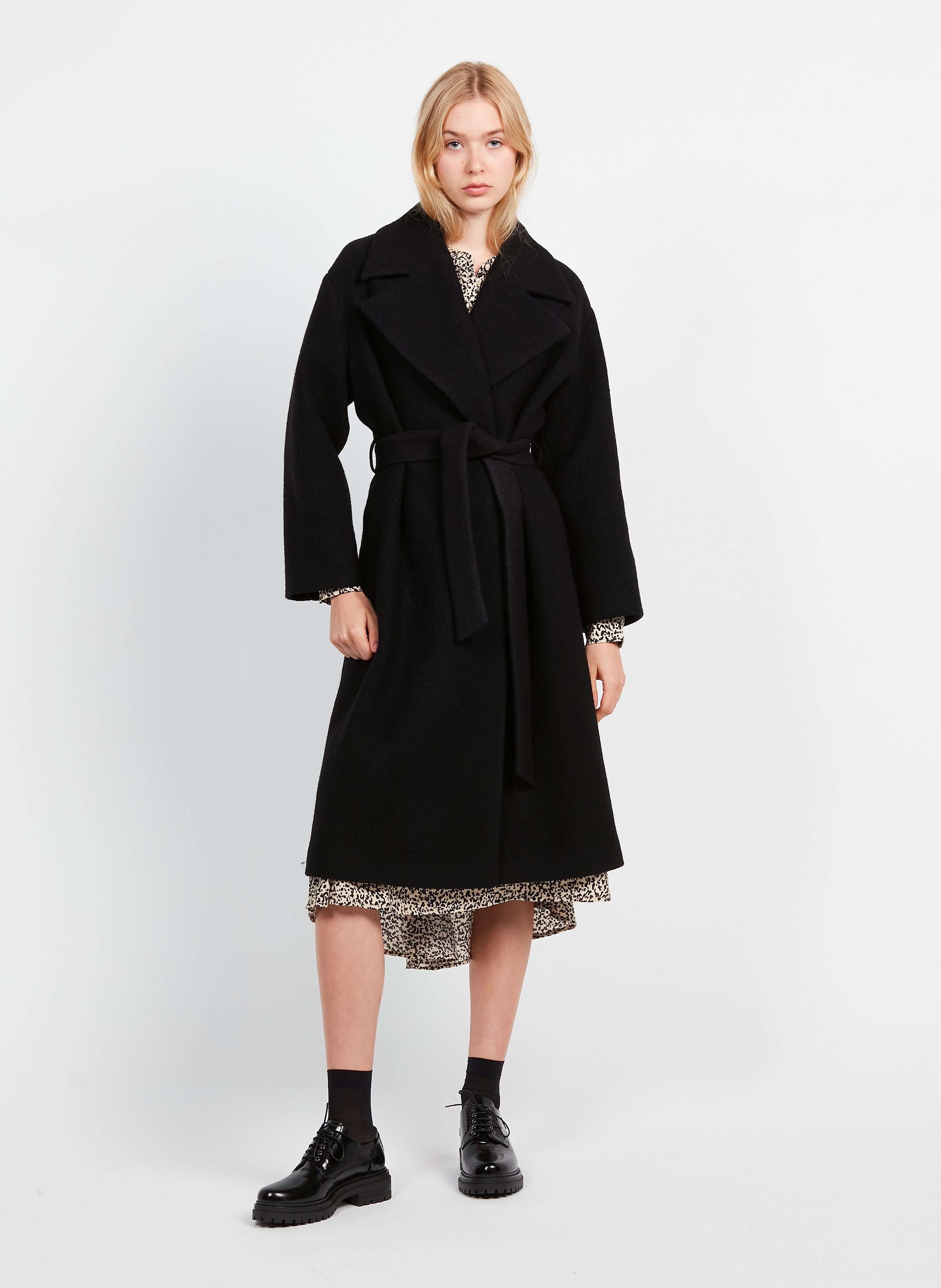 Long Wool Coat Black Whistles Women Place des Tendances