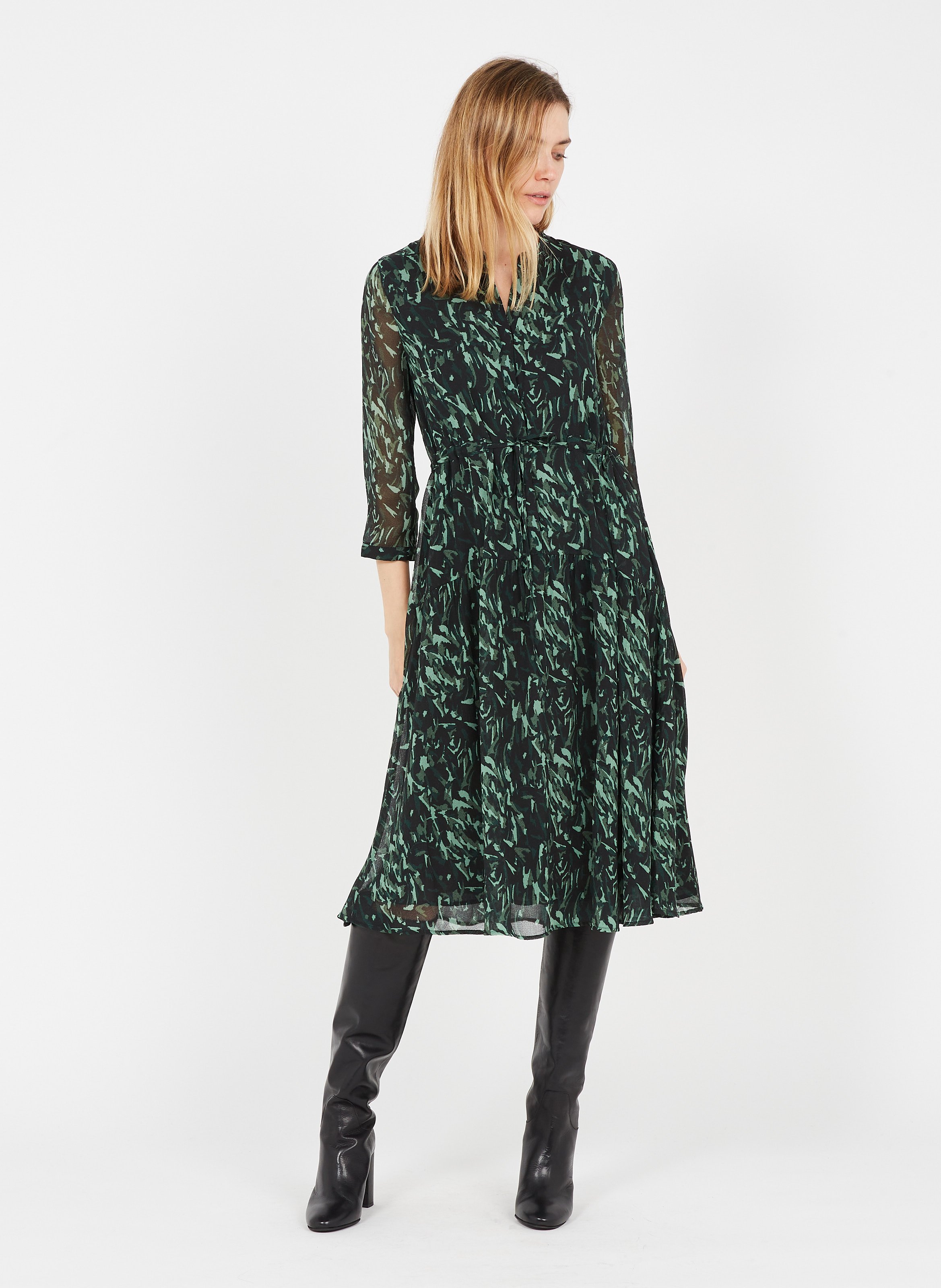 whistles green dress sale