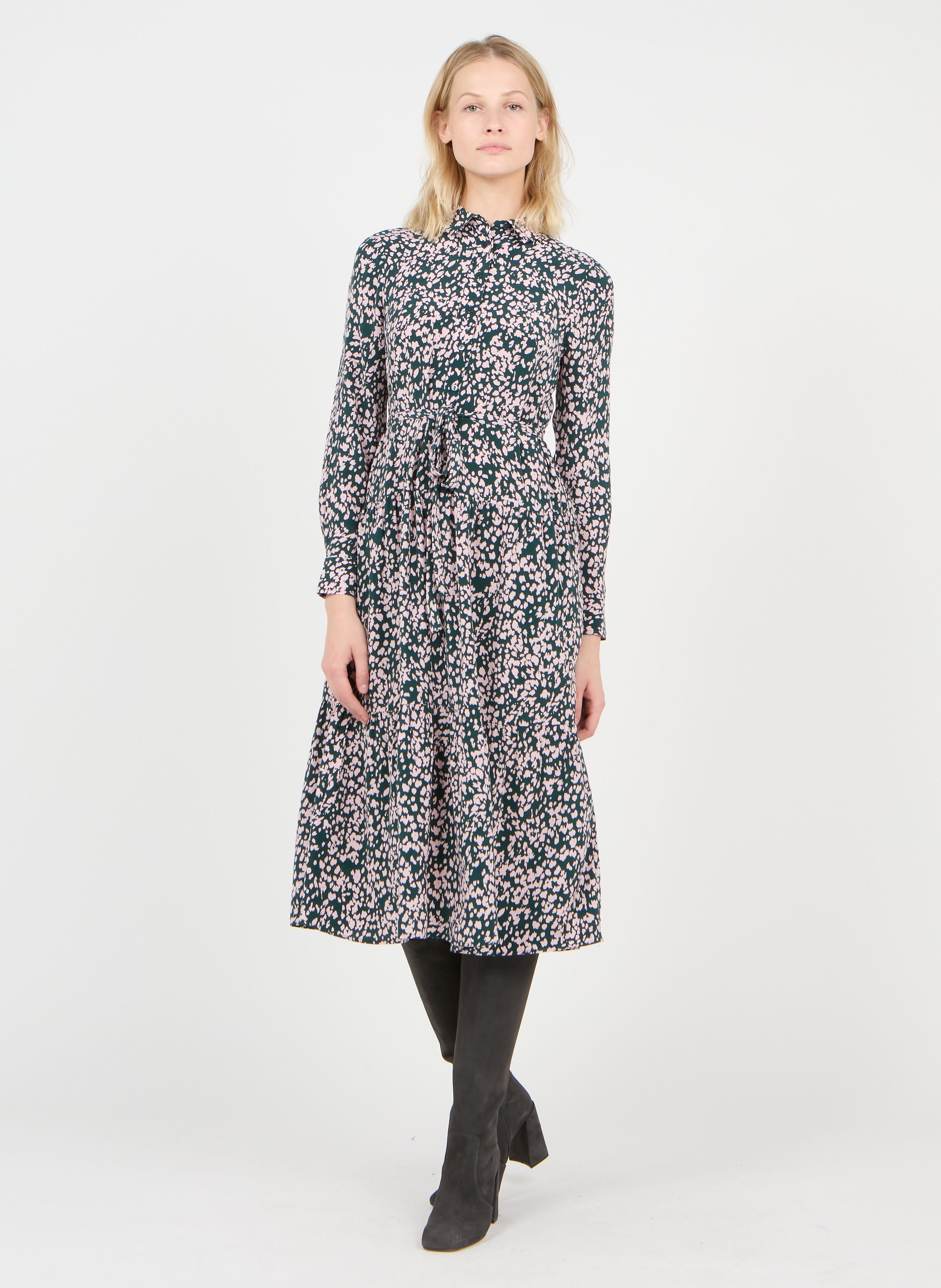 whistles ditsy floral print shirt dress