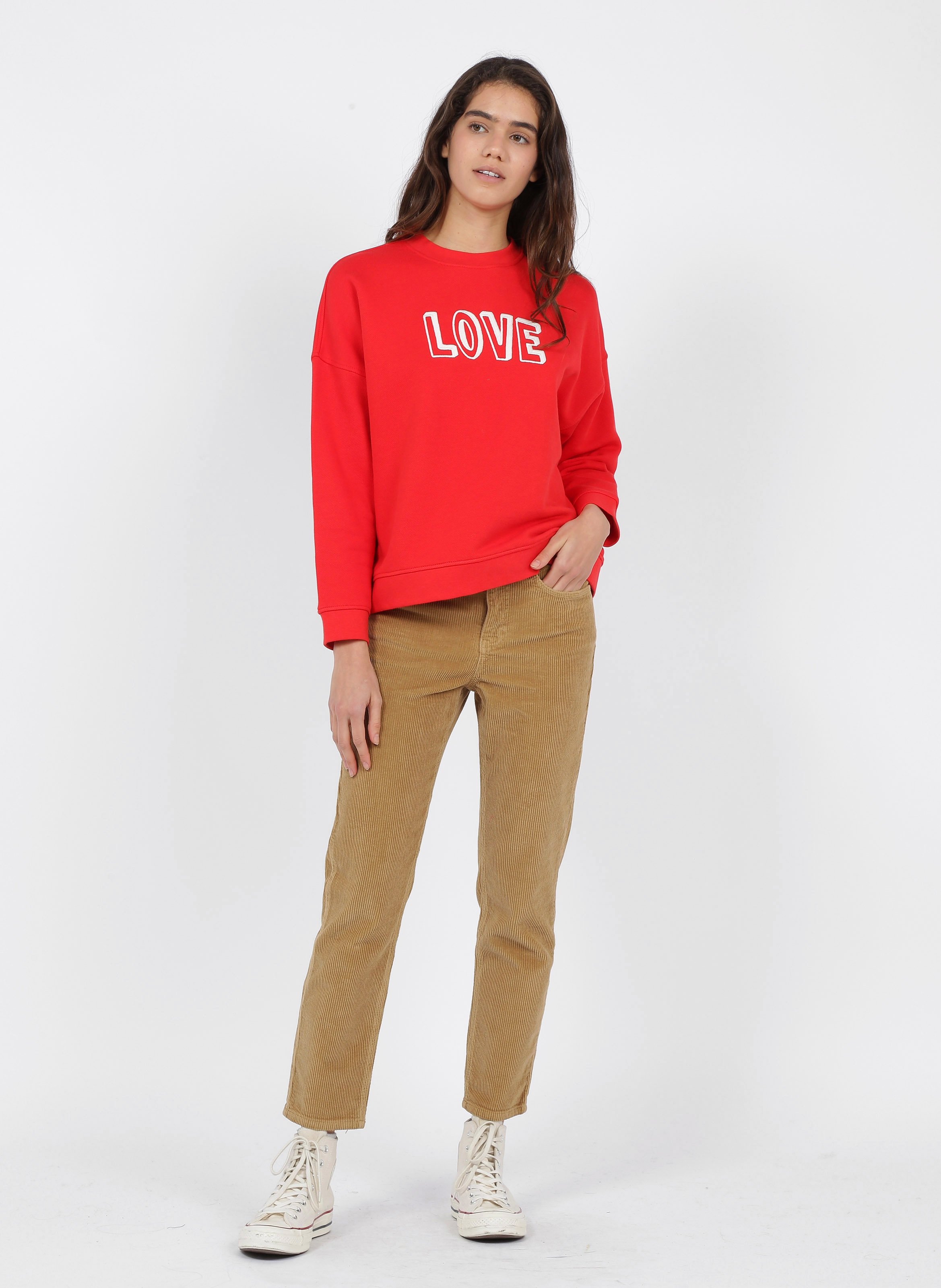 whistles red sweatshirt