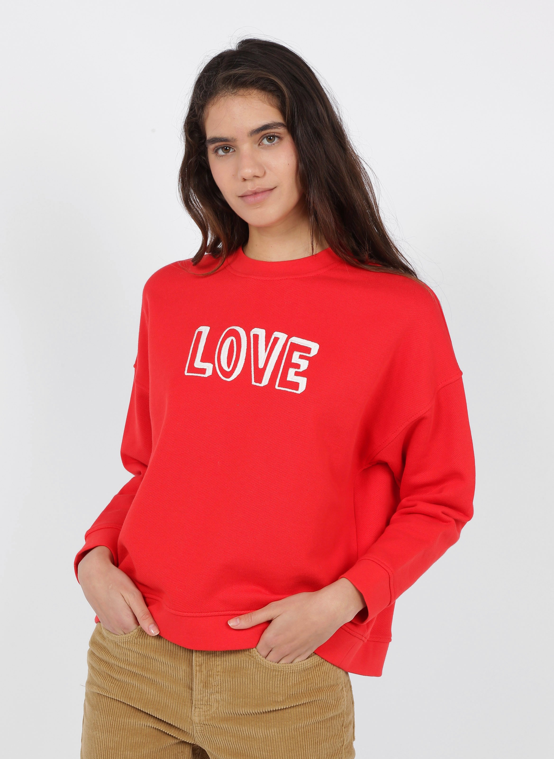 whistles red sweatshirt