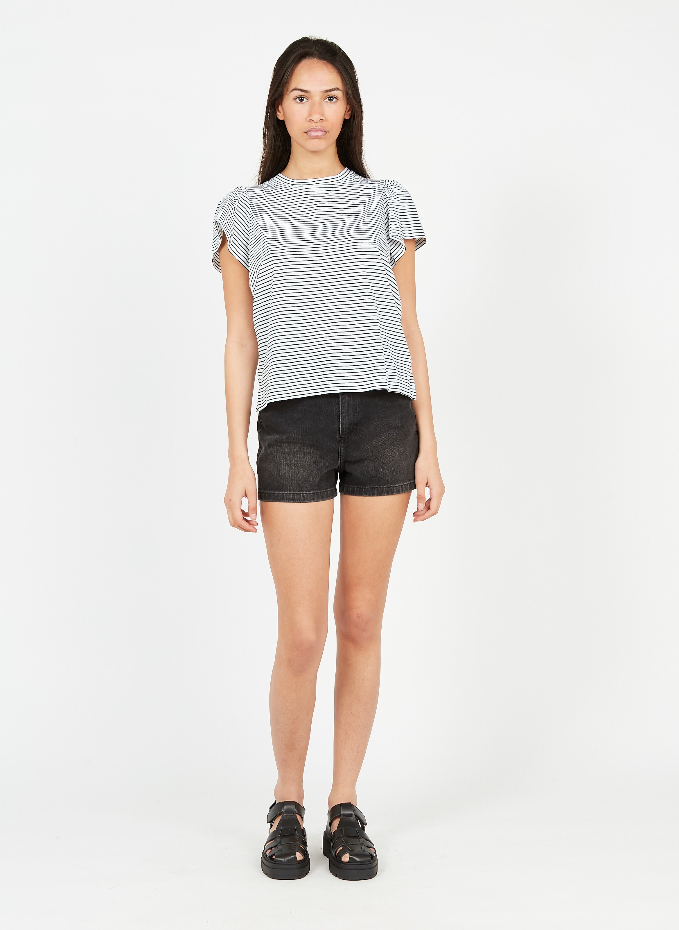 Sale High-waisted Denim Shorts Black 