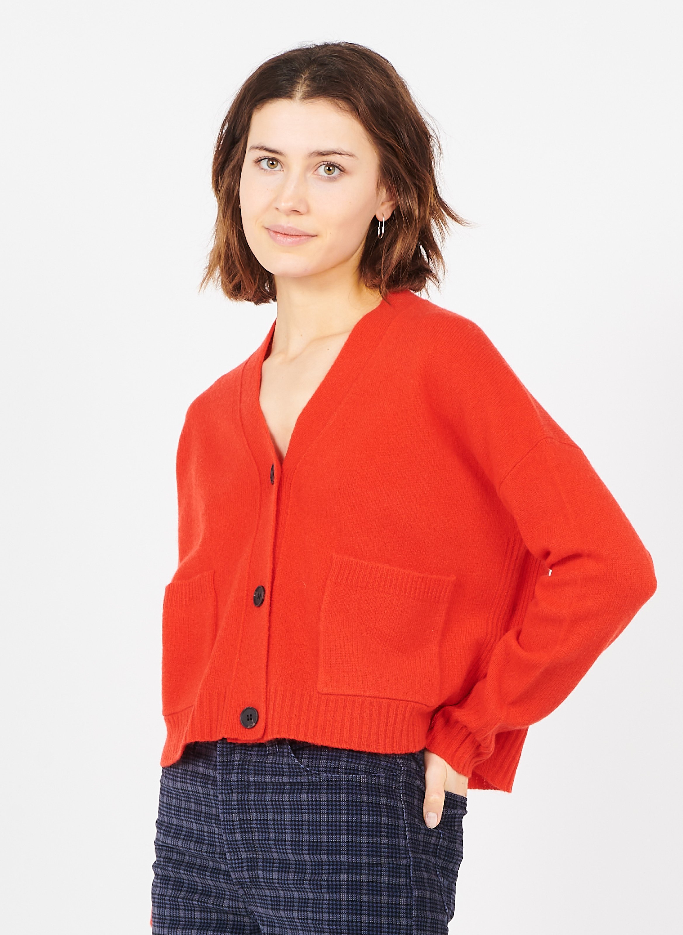 whistles red cardigan