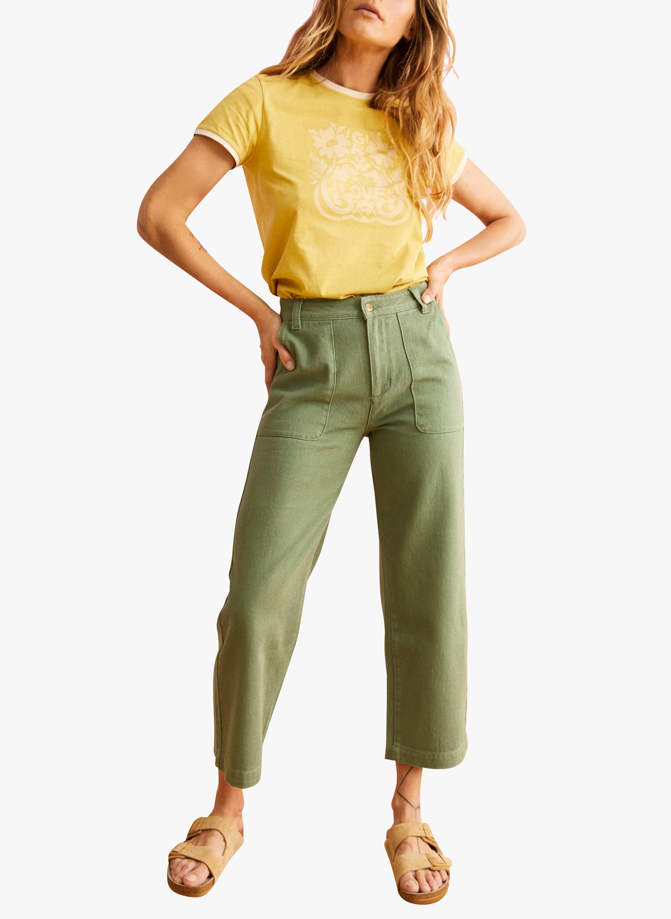 Sale High-rise Cropped Jeans Khaki Wild 