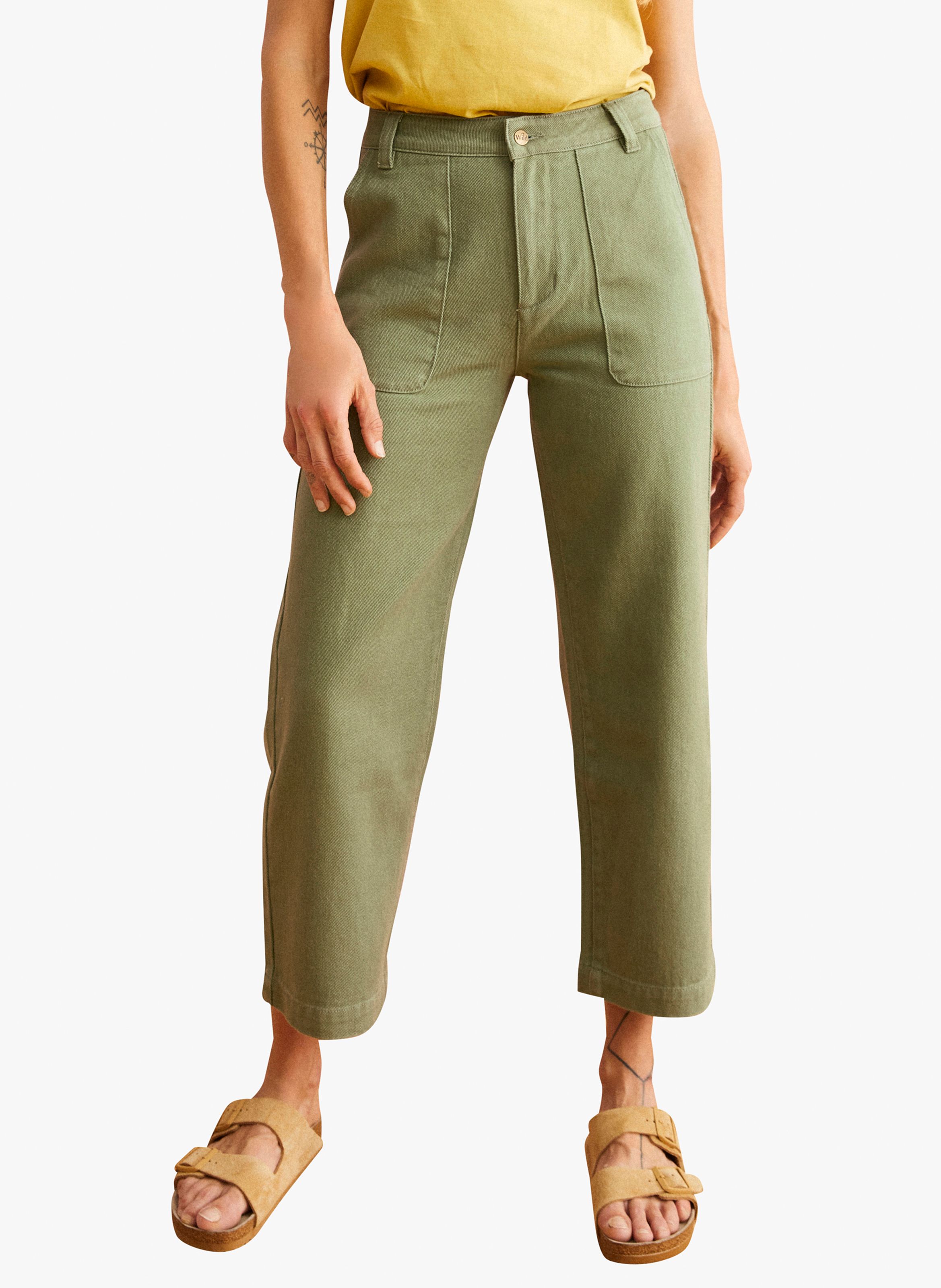 khaki cropped jeggings