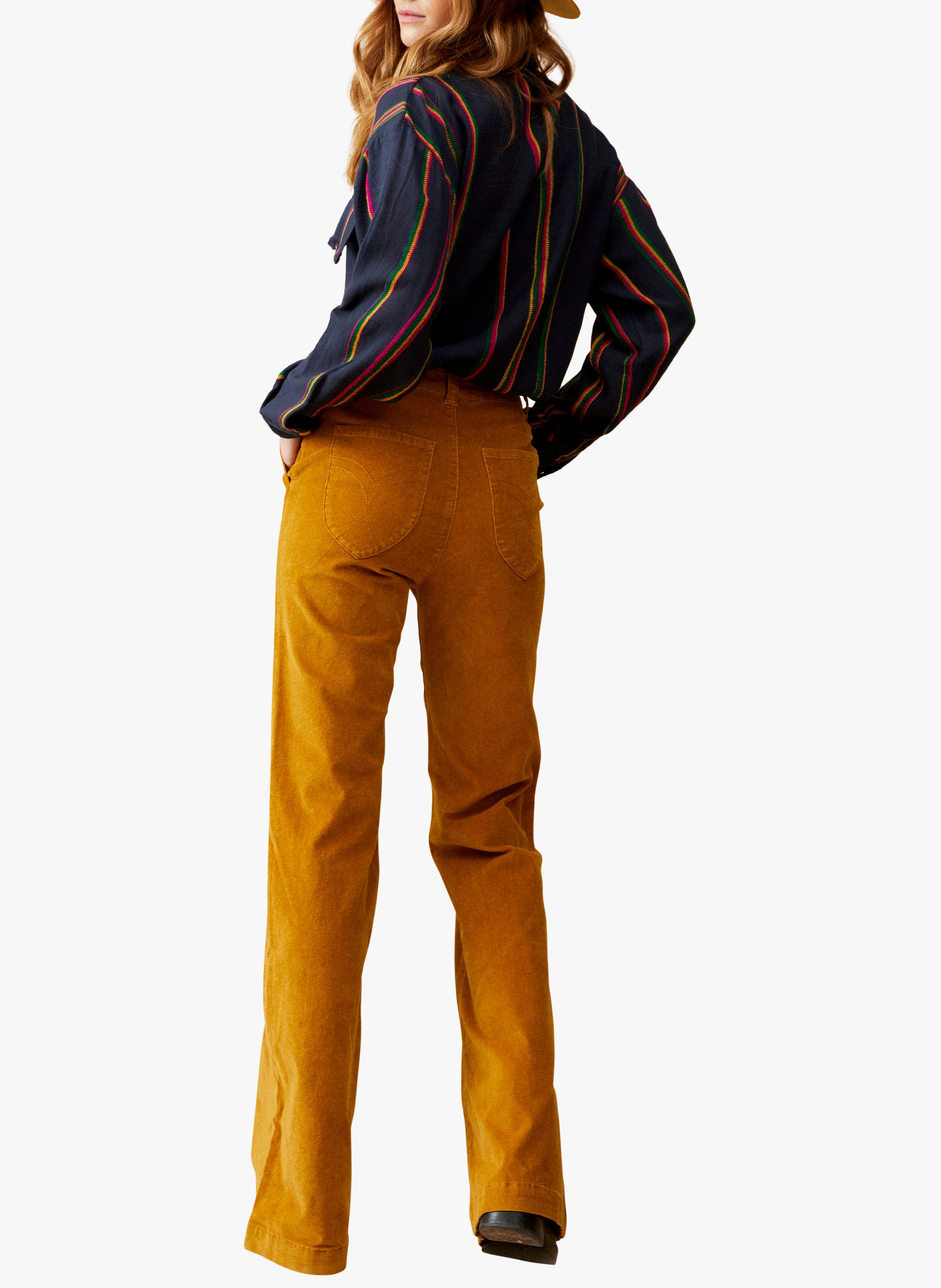 yellow bootcut pants
