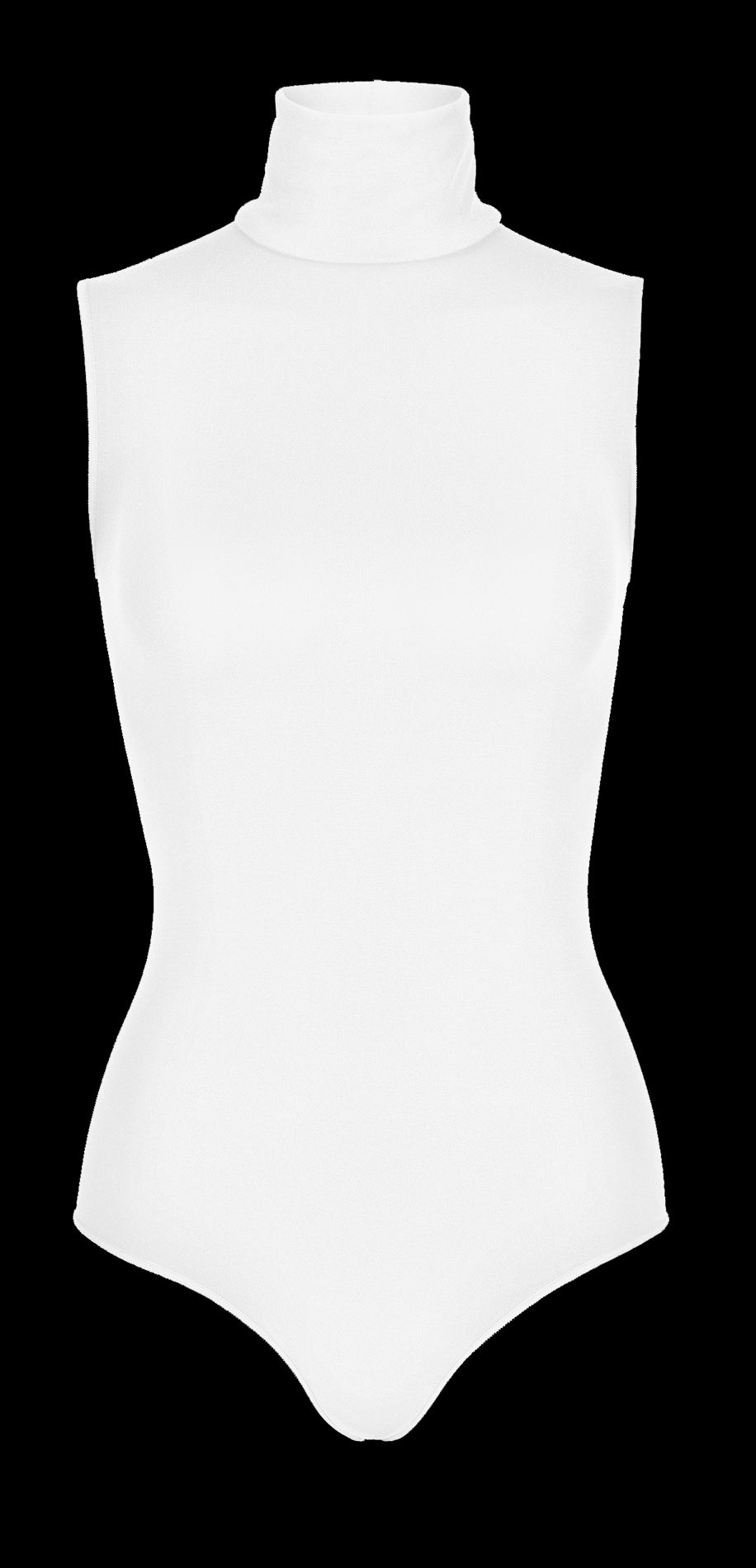 white turtle neck body suit