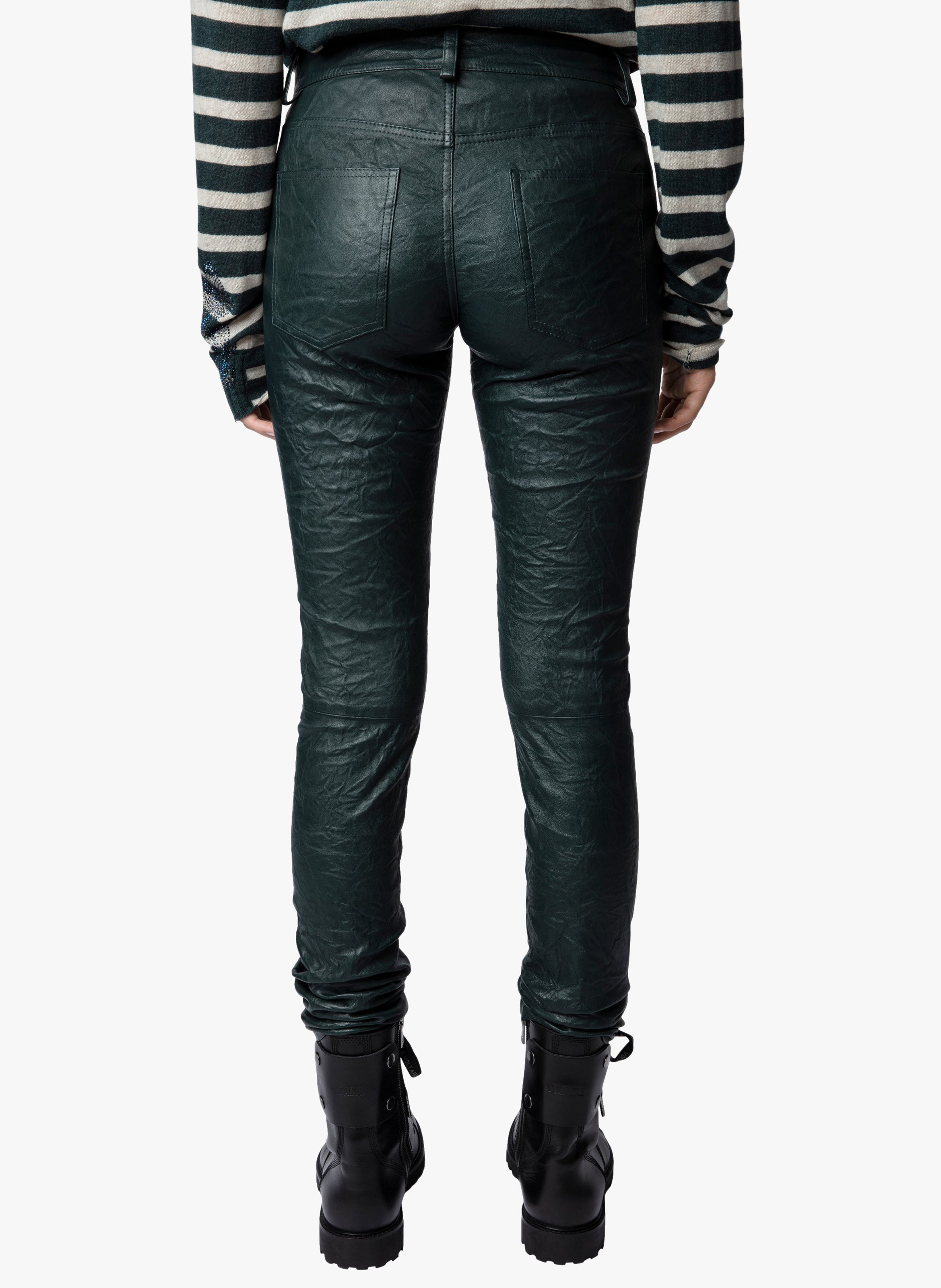 Crinkled Leather Pants Peacock Zadig&voltaire Women Place des Tendances
