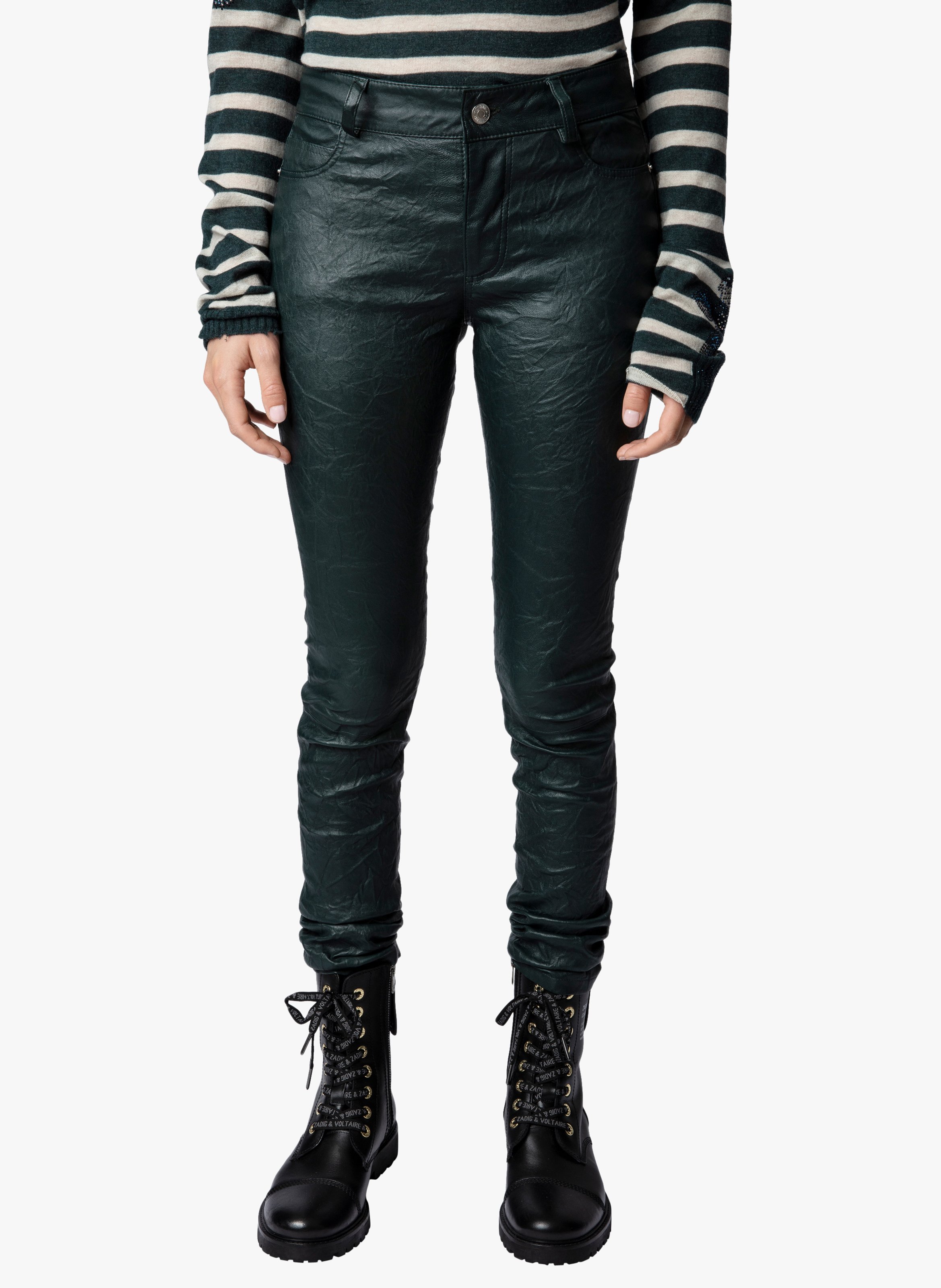 Crinkled Leather Pants Peacock Zadig&voltaire Women Place des Tendances