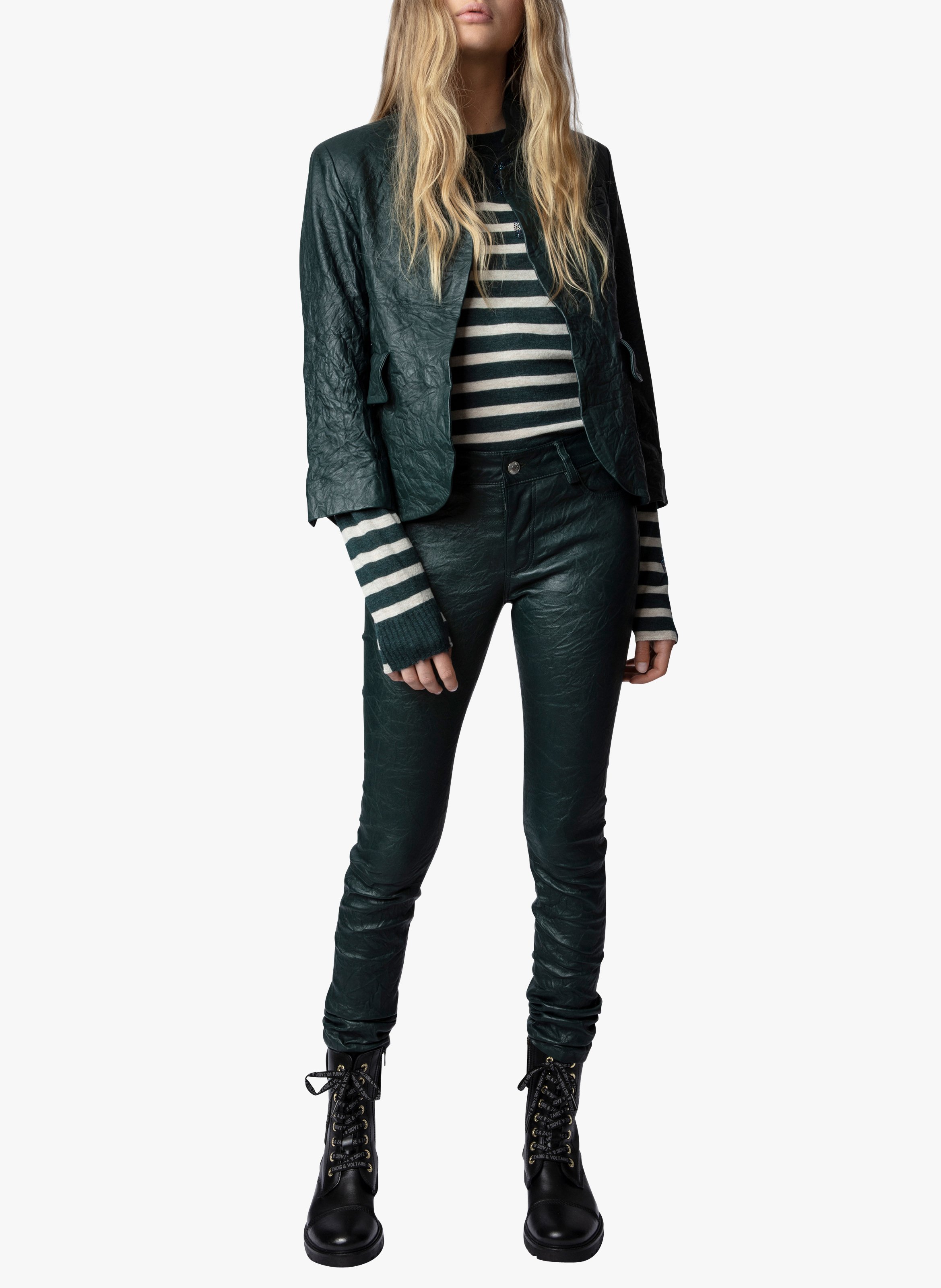 Crinkled Leather Pants Peacock Zadig&voltaire Women Place des Tendances