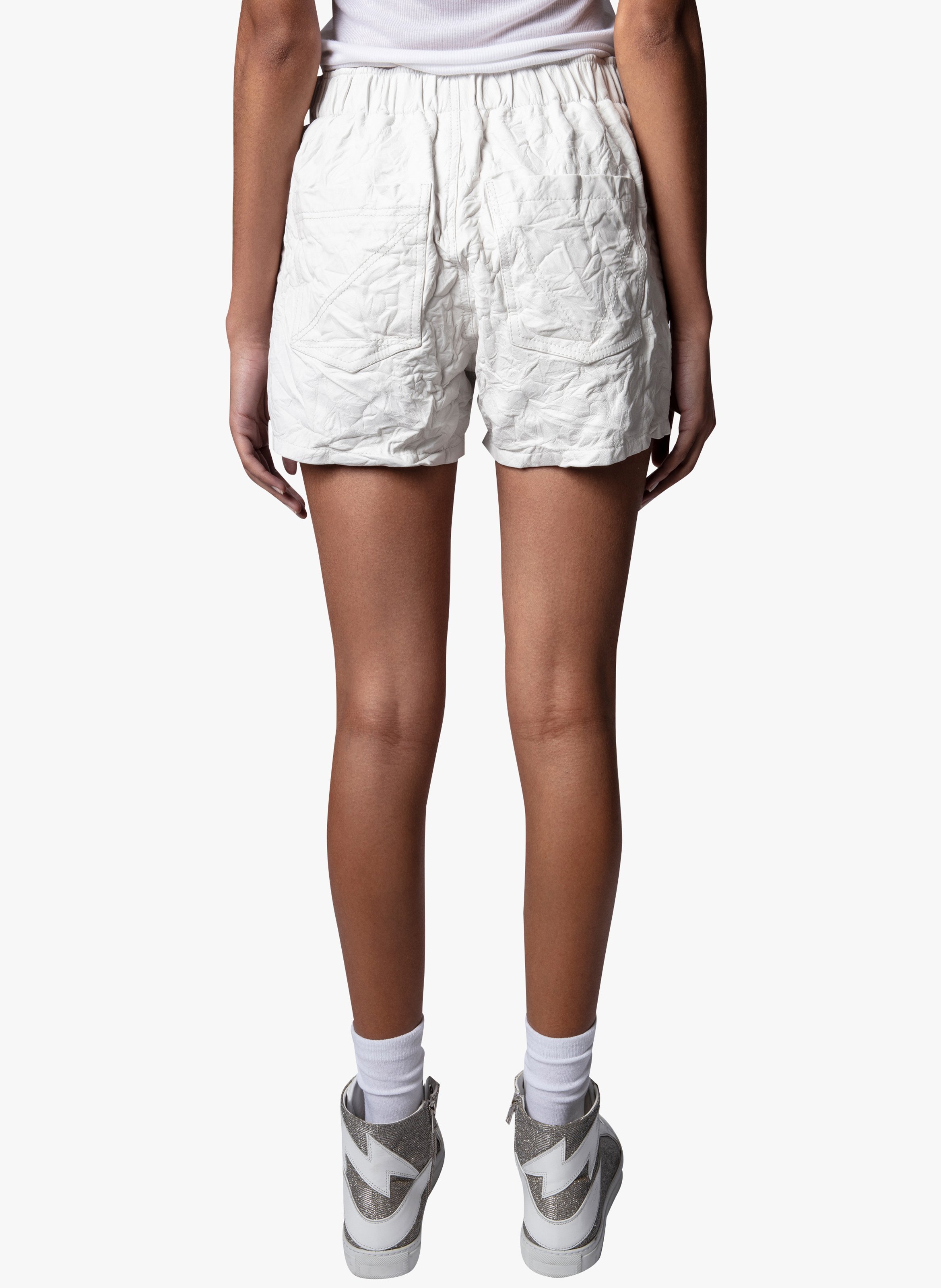 Sale Crinkled Leather Shorts Judo Zadig 