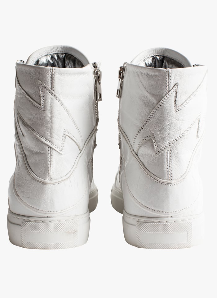 Leather High top Sneakers Blanc Zadig voltaire Women Place des