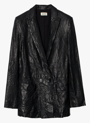 Black satin effect jacket