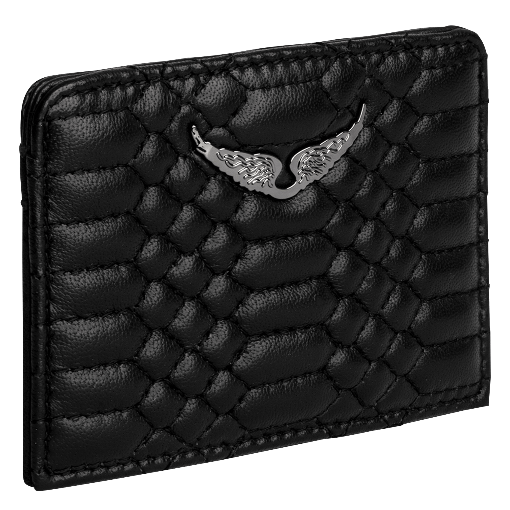 Mini Quilted Leather Card Holder Noir Zadig&voltaire Women Place des Tendances