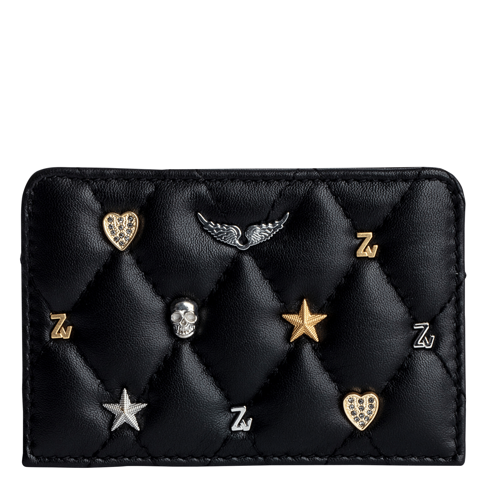 Mini Quilted Leather Card Holder Noir Zadig&voltaire Women Place des Tendances