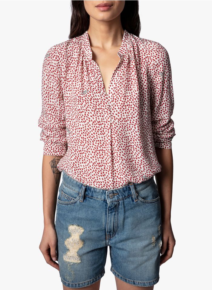 ZADIG&VOLTAIRE White Printed top with classic collar