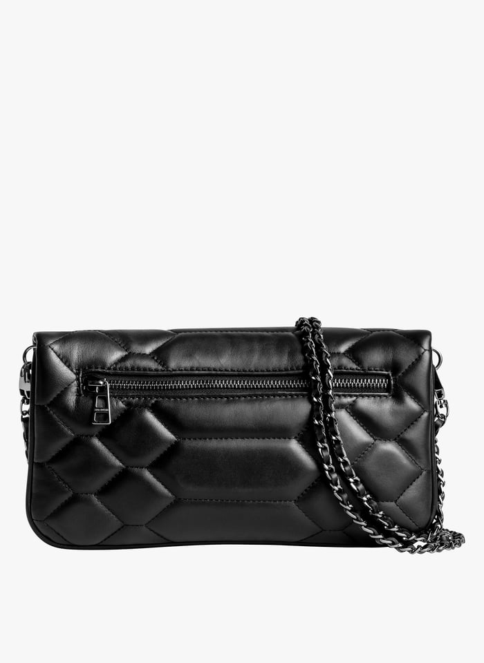 Quilted Leather Clutch Bag Noir Zadig voltaire Women Place des