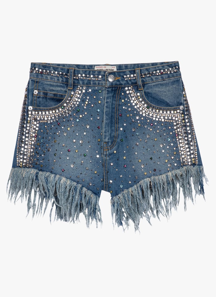 Studded Denim Shorts Light Blue Zadig Voltaire Women Place Des Tendances Studded Denim Shorts Light Blue Zadig Voltaire Women Place Des Tendances