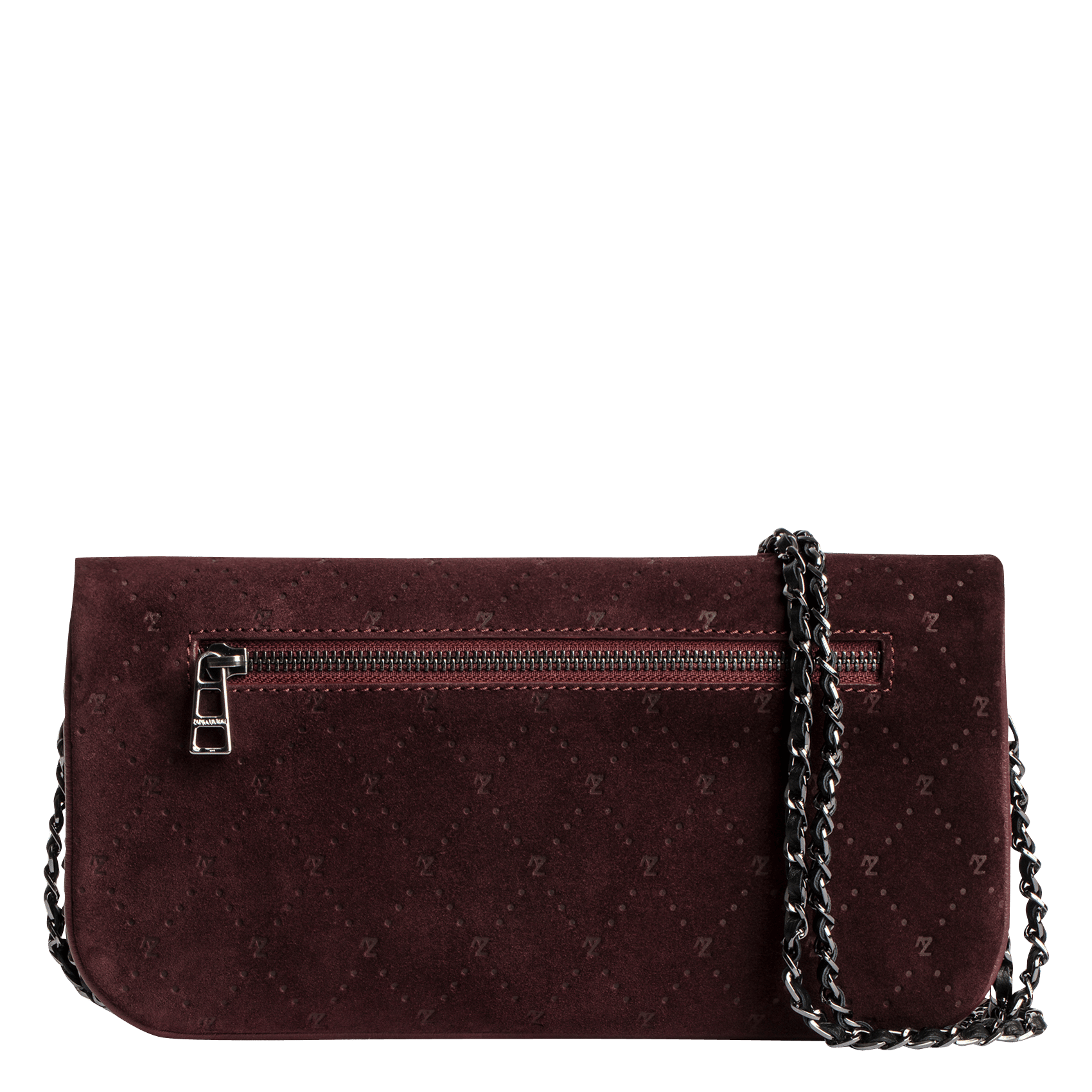 red suede evening bag