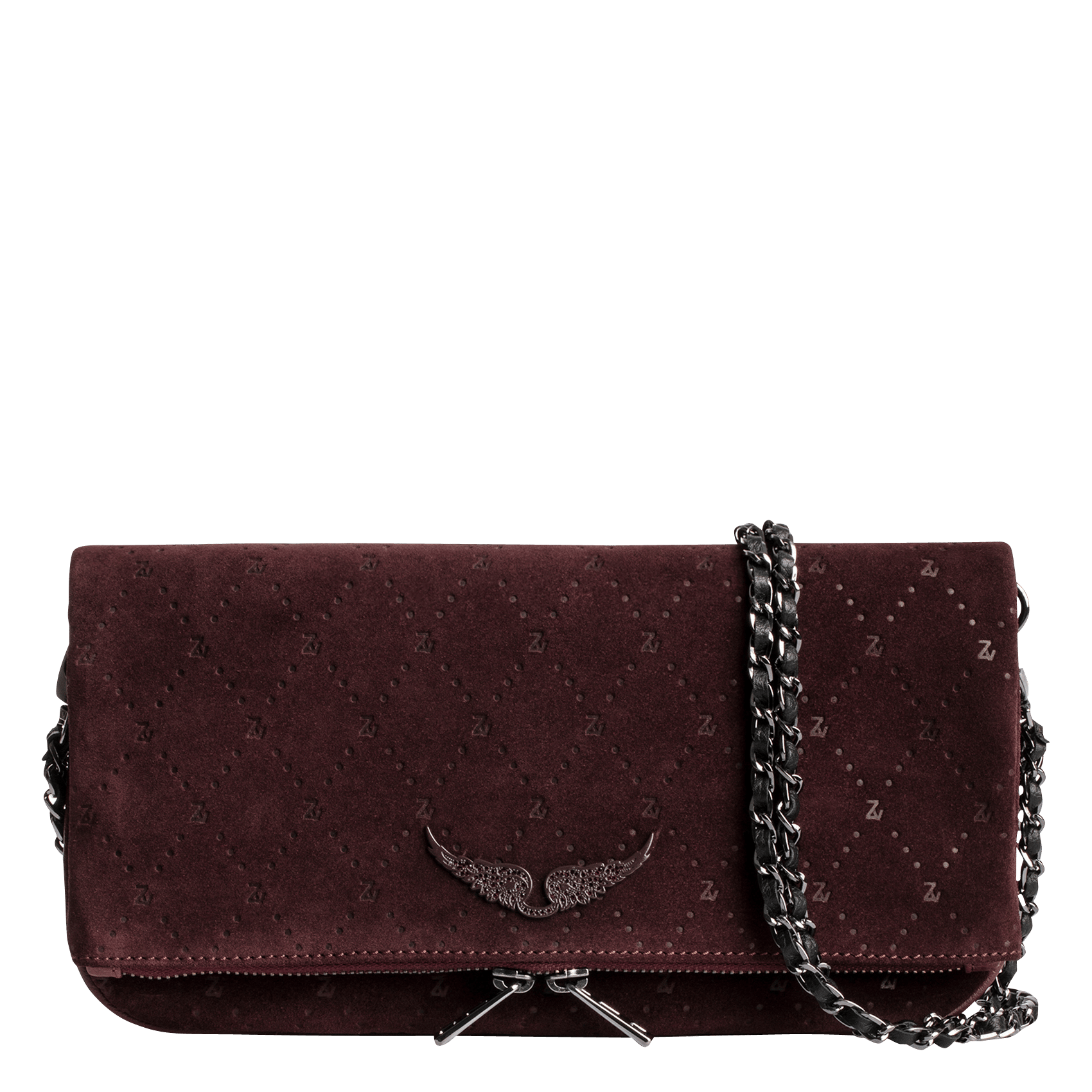 red suede evening bag