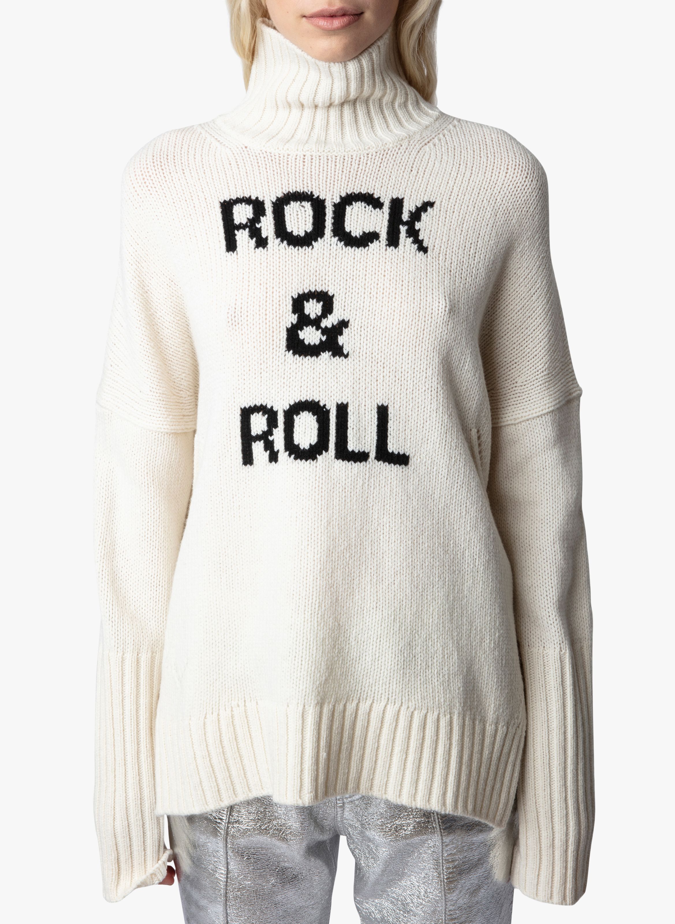 ZADIG VOLTAIRE White Wool turtleneck sweater