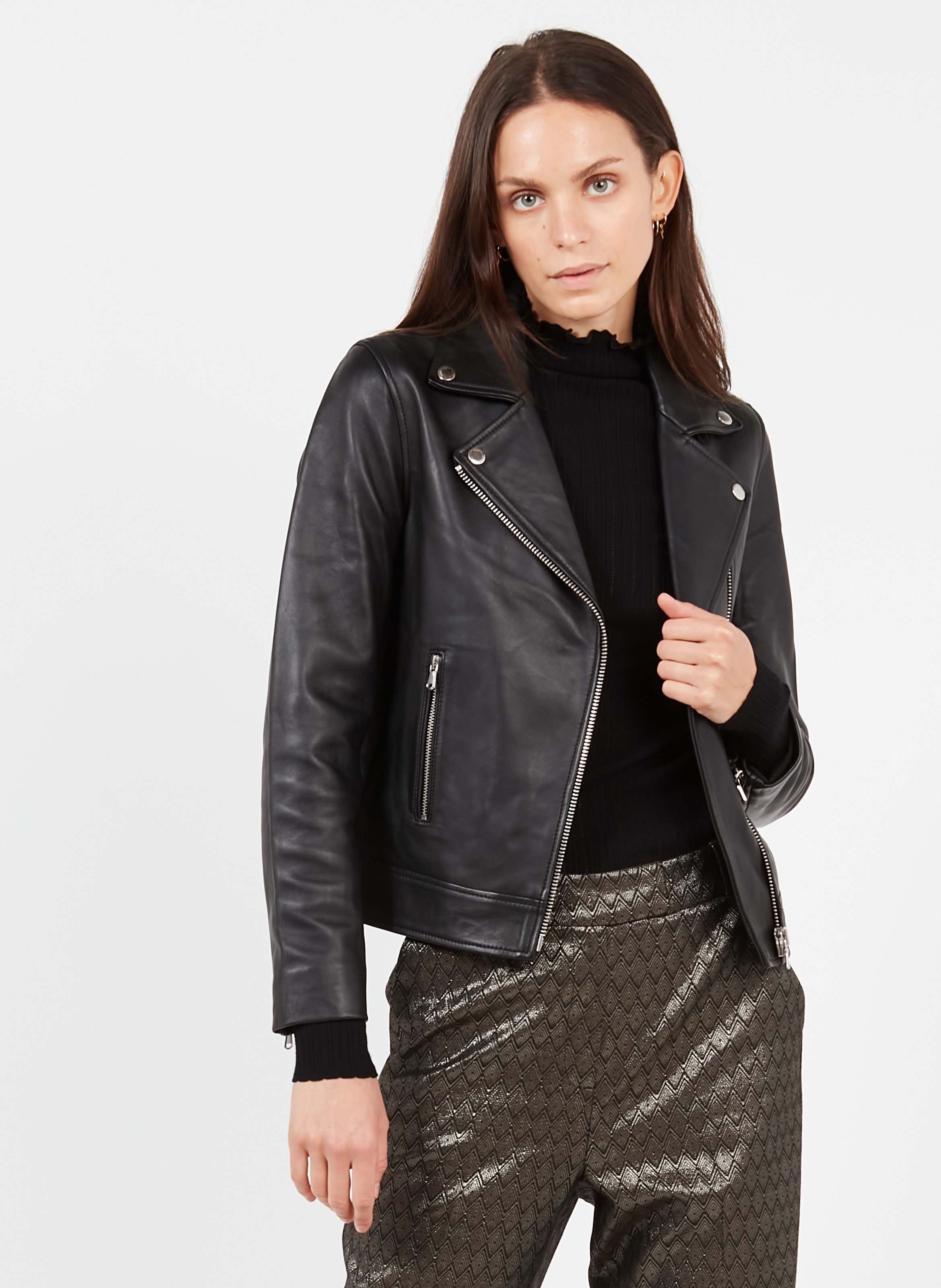 tailored leather jacket womens