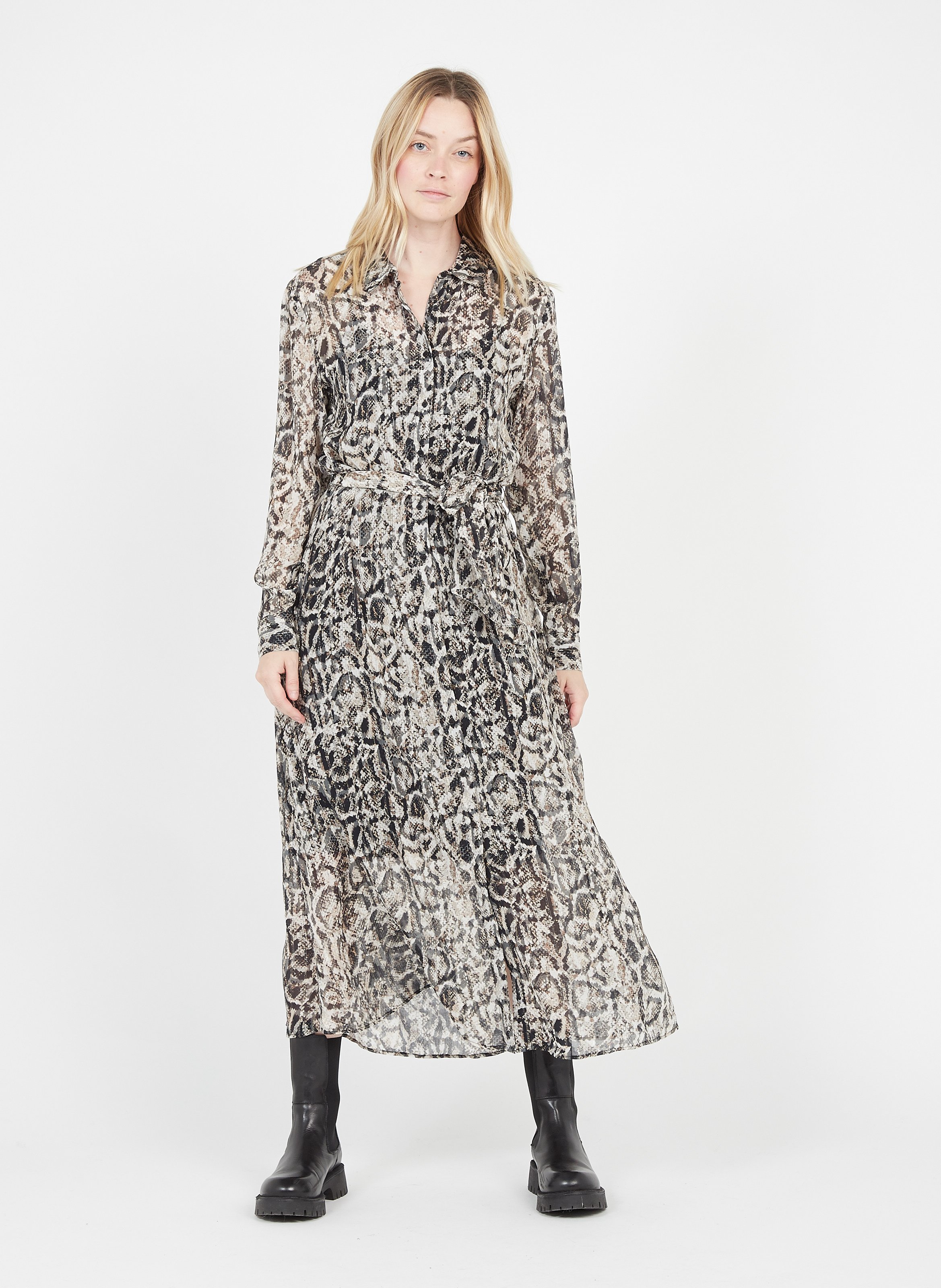snakeskin print outfit