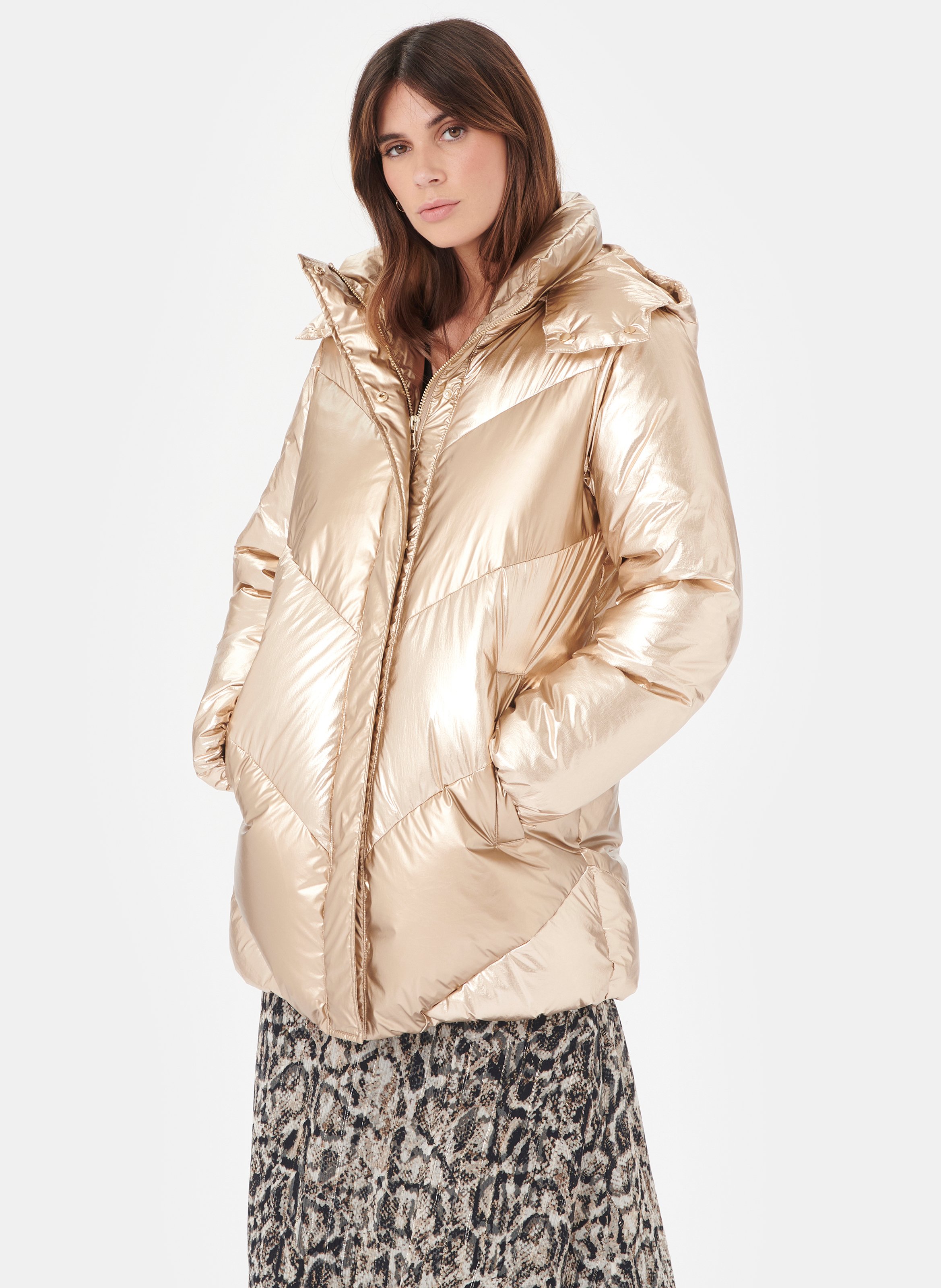 metallic quilted jacket