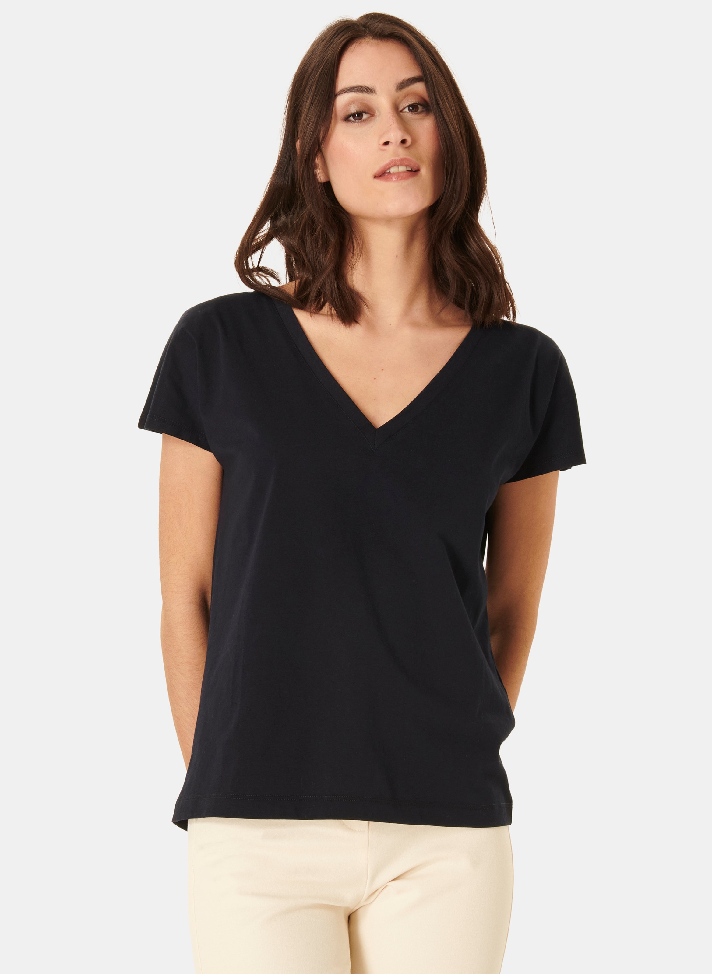 Sale V-neck Cotton T-shirt Marine Zapa 