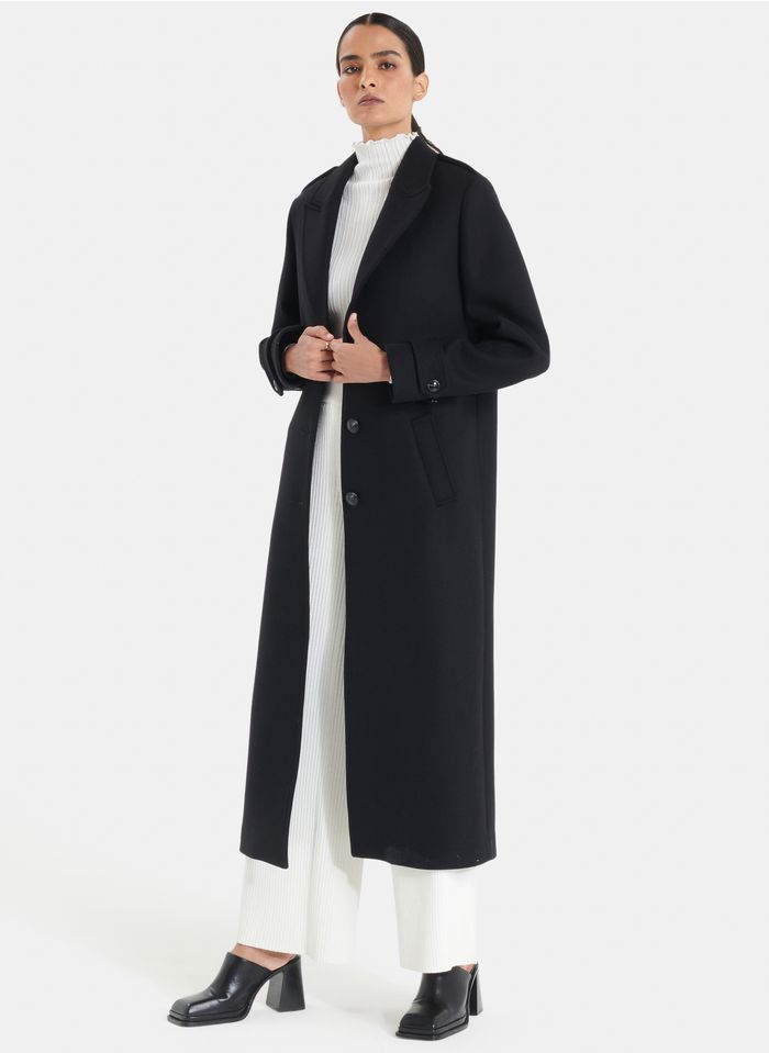 ZAPA Black Wool-blend coat with tailored collar