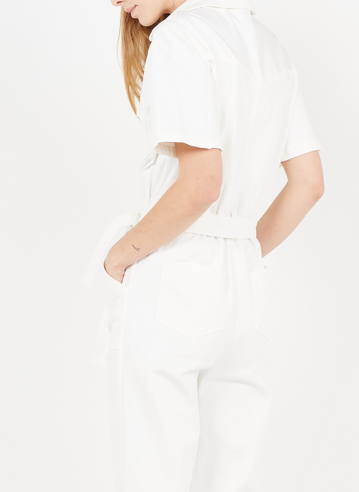 Mono Vaquero Con Cuello Clásico Off White Acquaverde - Mujer | Place des  Tendances
