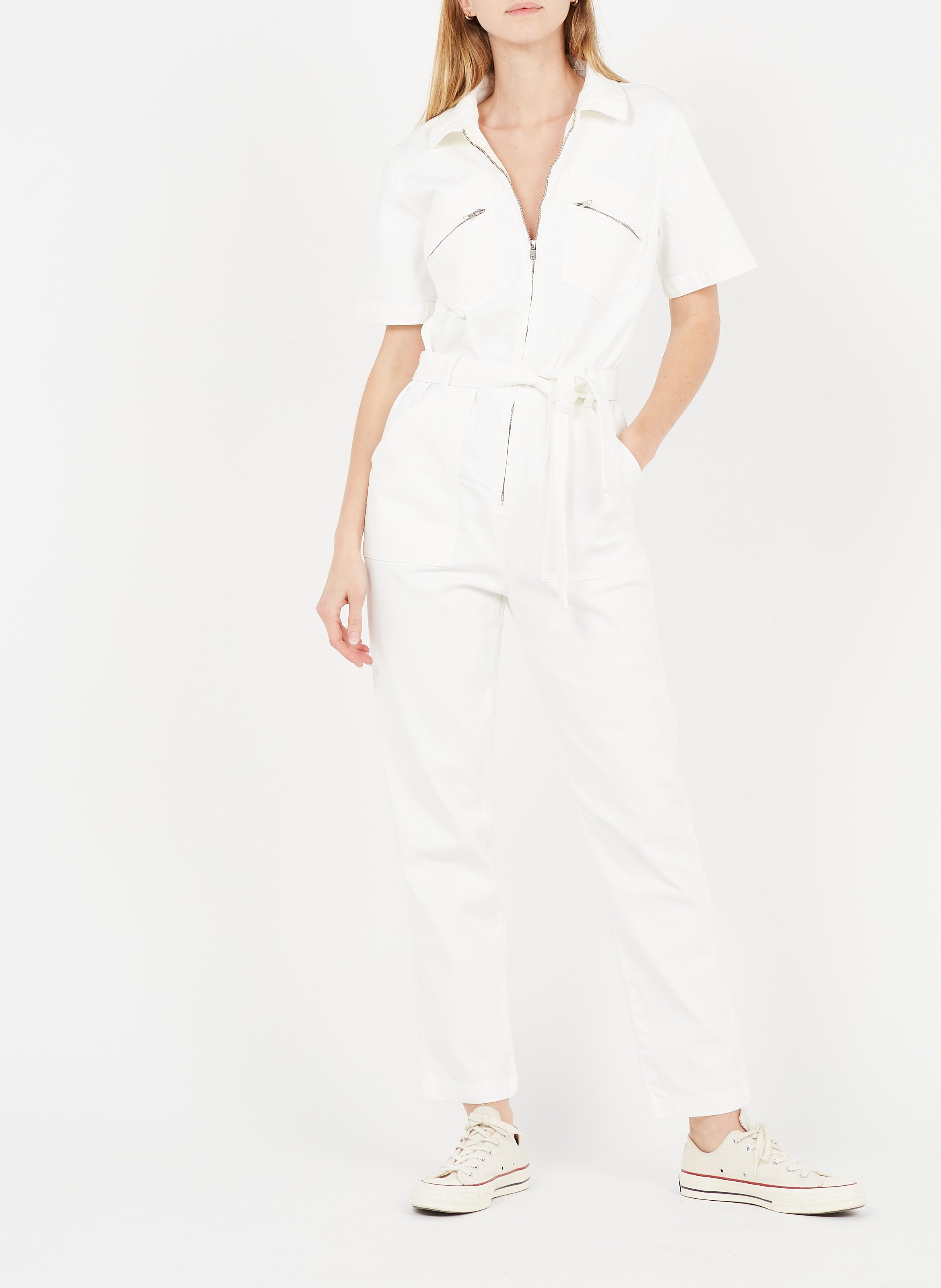 Mono Vaquero Con Cuello Clásico Off White Acquaverde - Mujer | Place des  Tendances